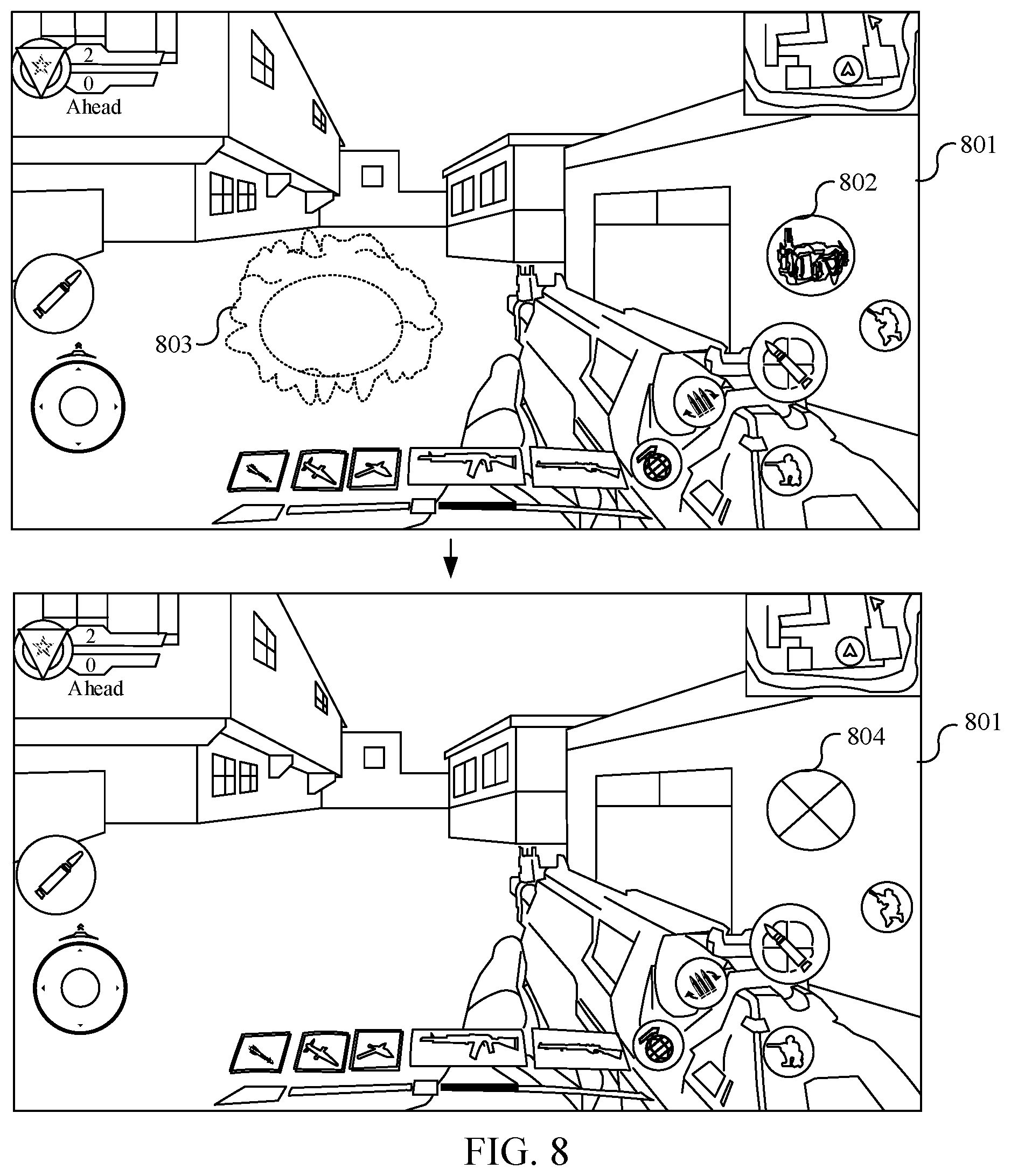 Patent US12569760 Figure 7 – Masking a function of a virtual object using a trap in a virtual environment