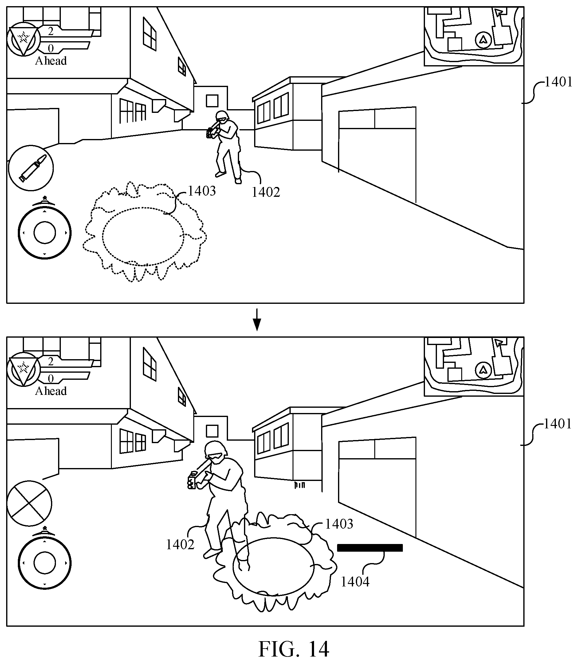 Patent US12569760 Figure 13 – Masking a function of a virtual object using a trap in a virtual environment
