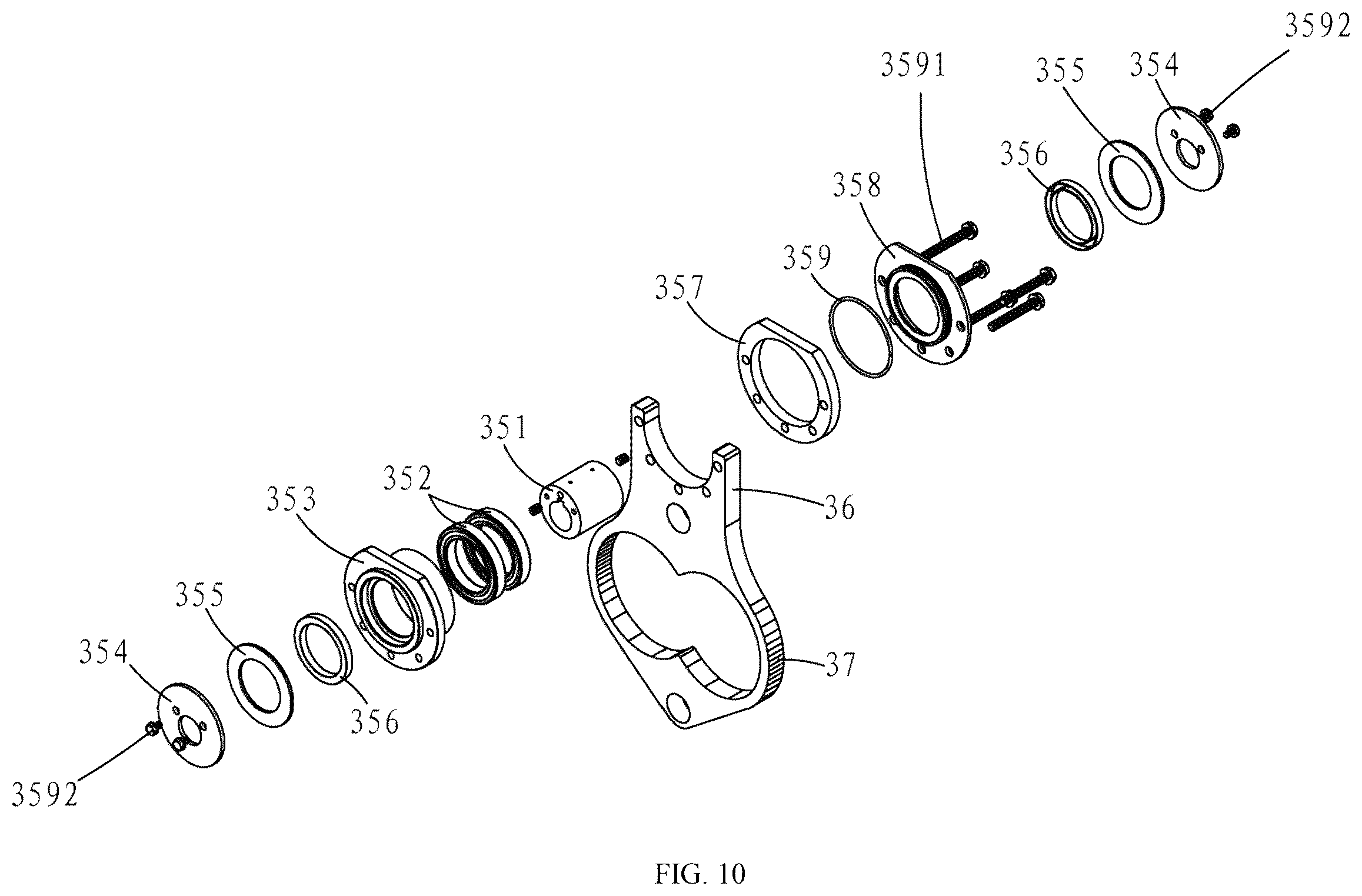 Patent US12569787 Figure 10 – Multi-plate or laminated screw press