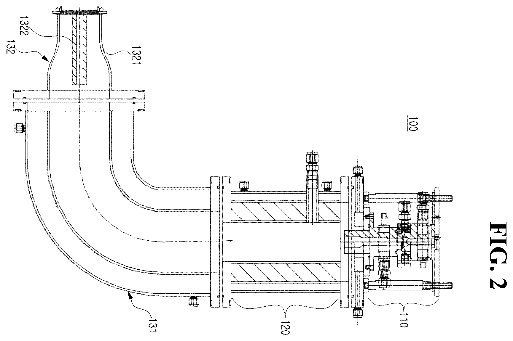 Patent US12569803 Figure 2 – Device for treating semiconductor process exhaust gas