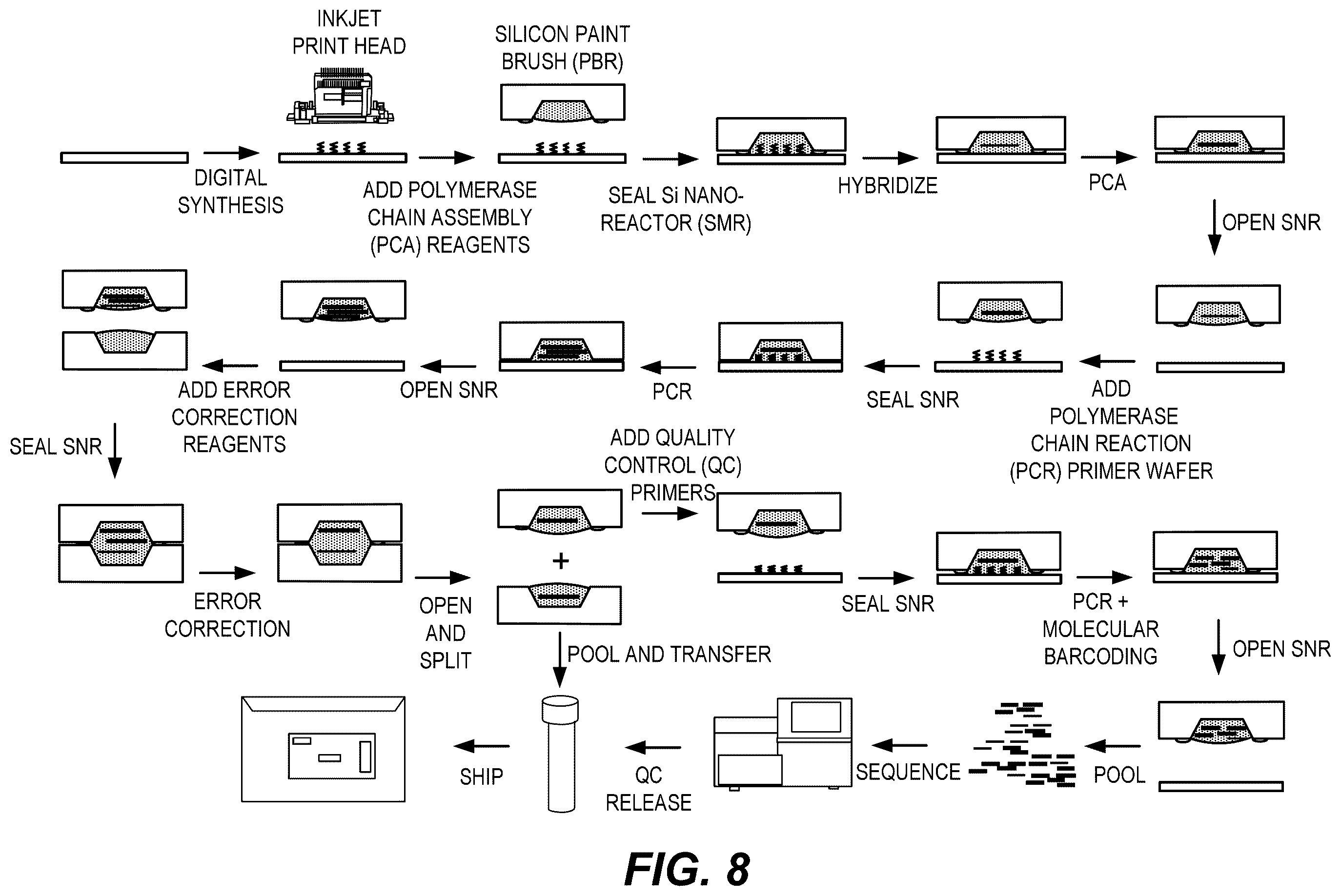 Patent US12569822 Figure 14 – De novo synthesized gene libraries