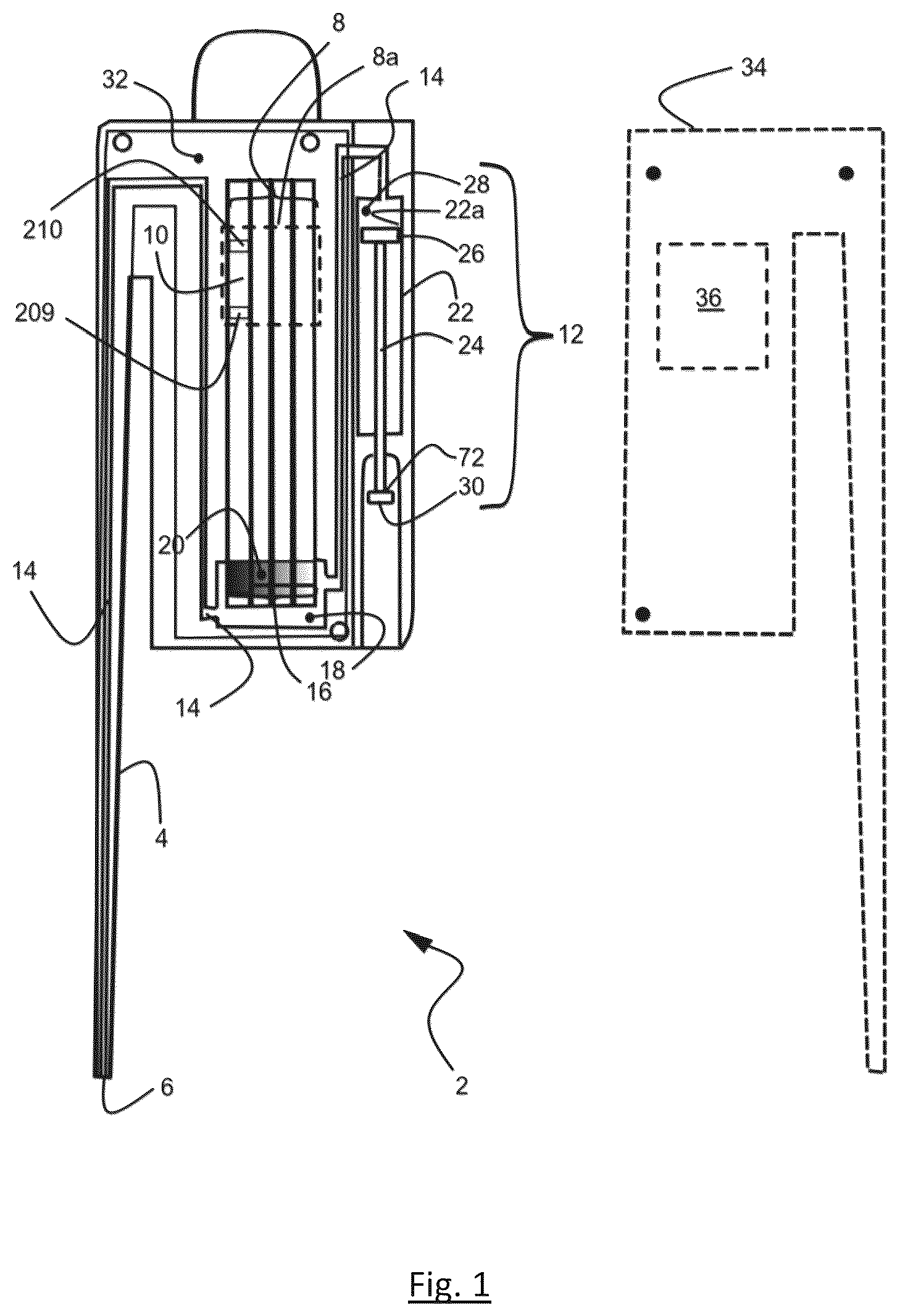 Patent US12569844 Figure 1 – Sample test cassette and analyte test system utilizing the same
