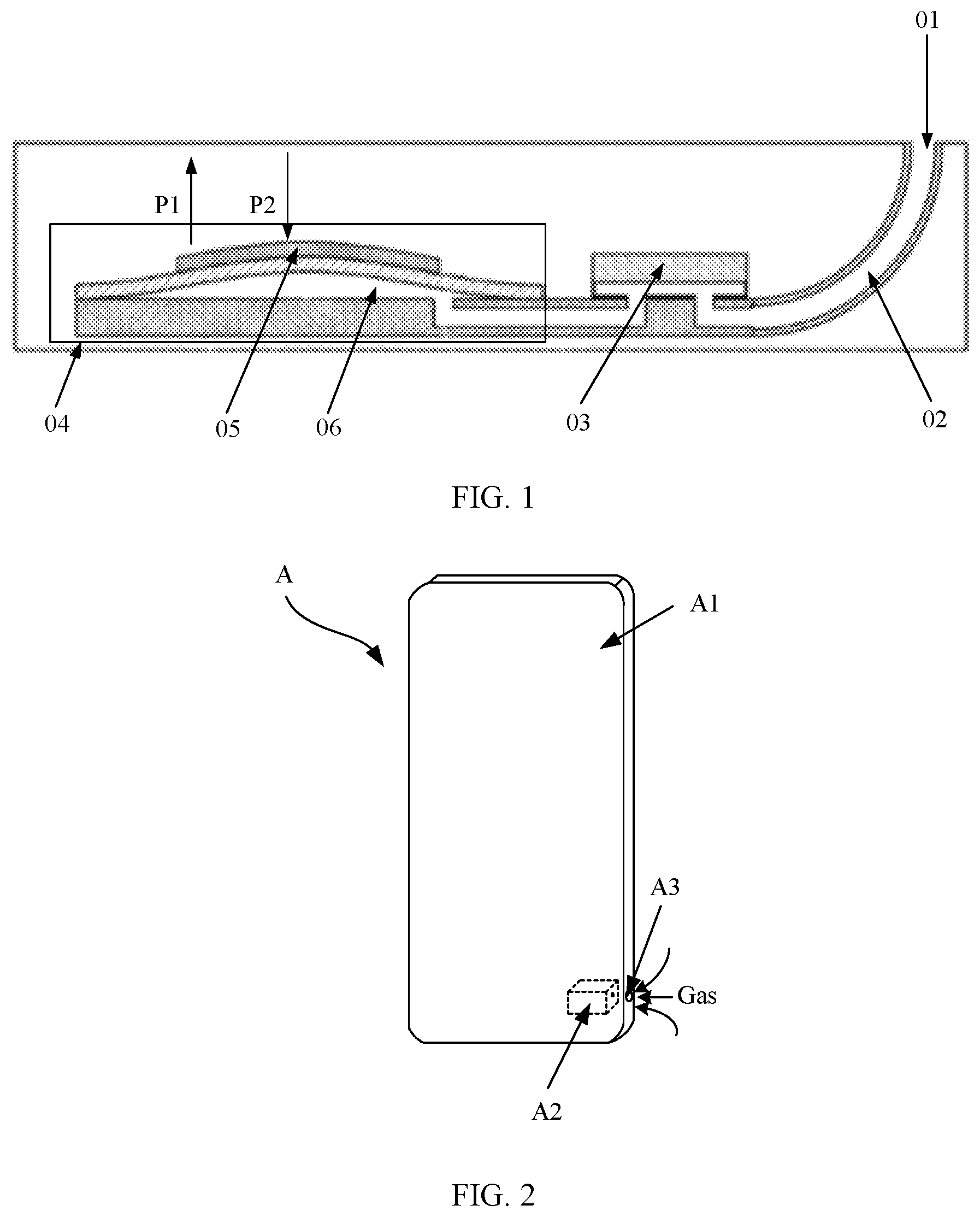 Patent US12569845 — Gas detection module and mobile terminal — Figure 1