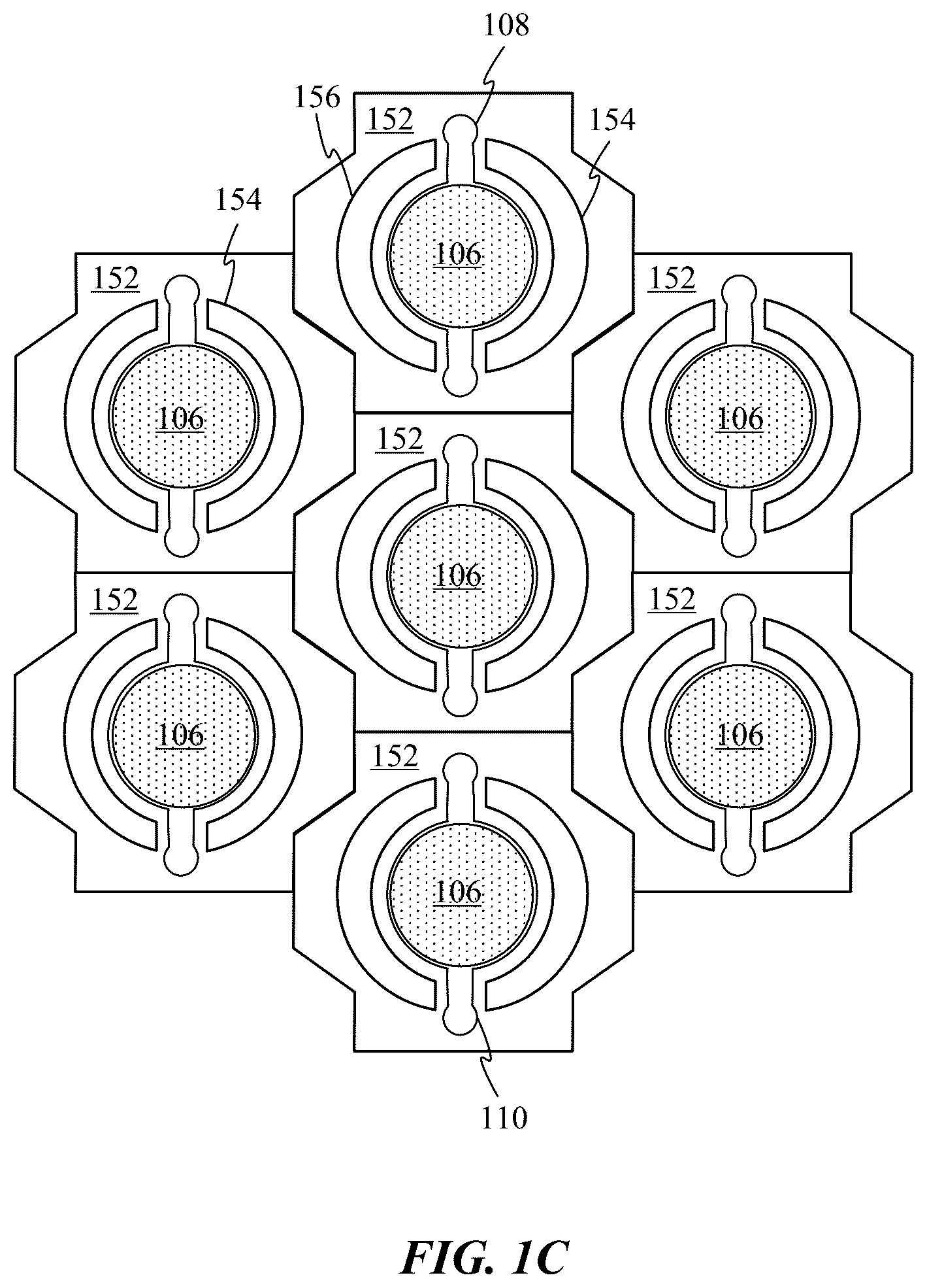 Patent US12569846 Figure 2 – Microfluidic reaction vessel array with patterned films