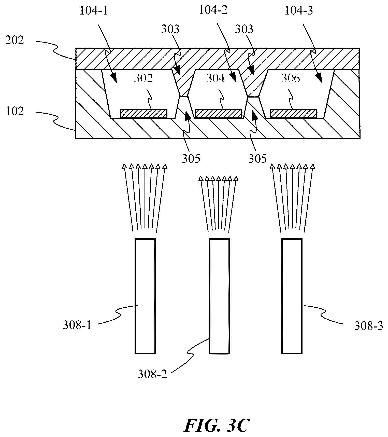 Patent US12569846 Figure 5 – Microfluidic reaction vessel array with patterned films