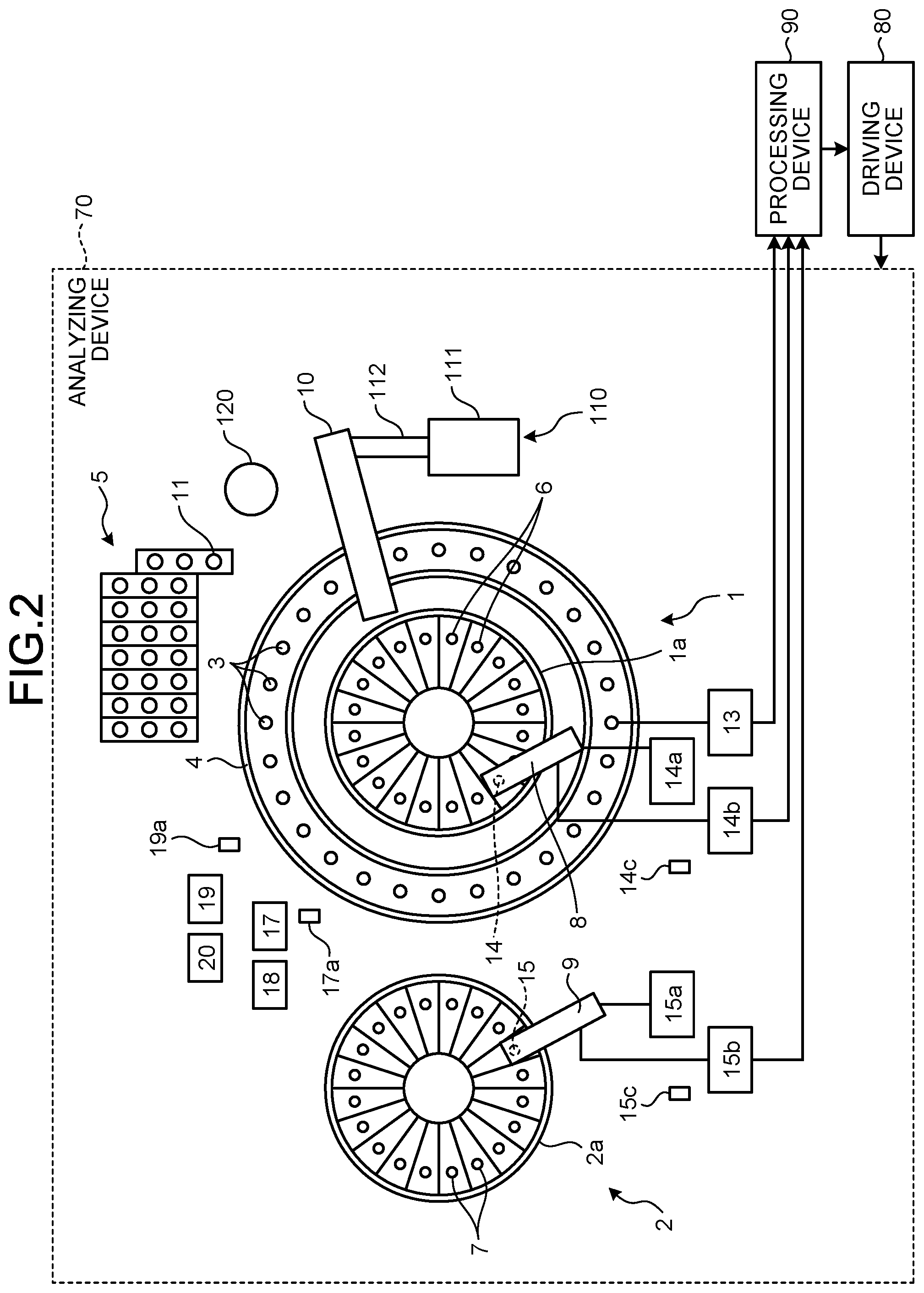 Patent US12569850 Figure 2 – Reaction vessel and automatic analyzing device