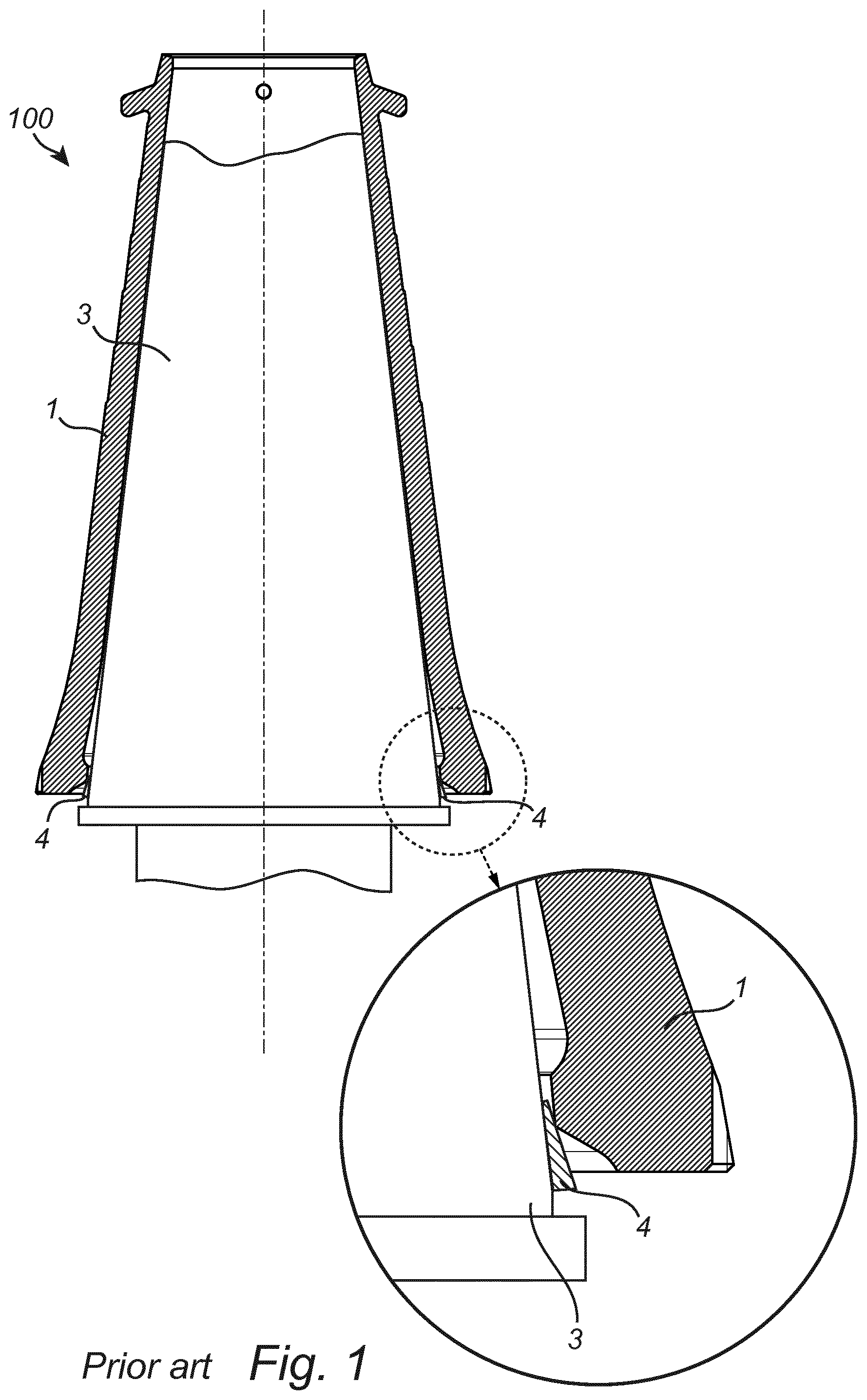 Patent US12569854 Figure 1 – Sealing member and mantle comprising such member, gyratory crusher and method of installing