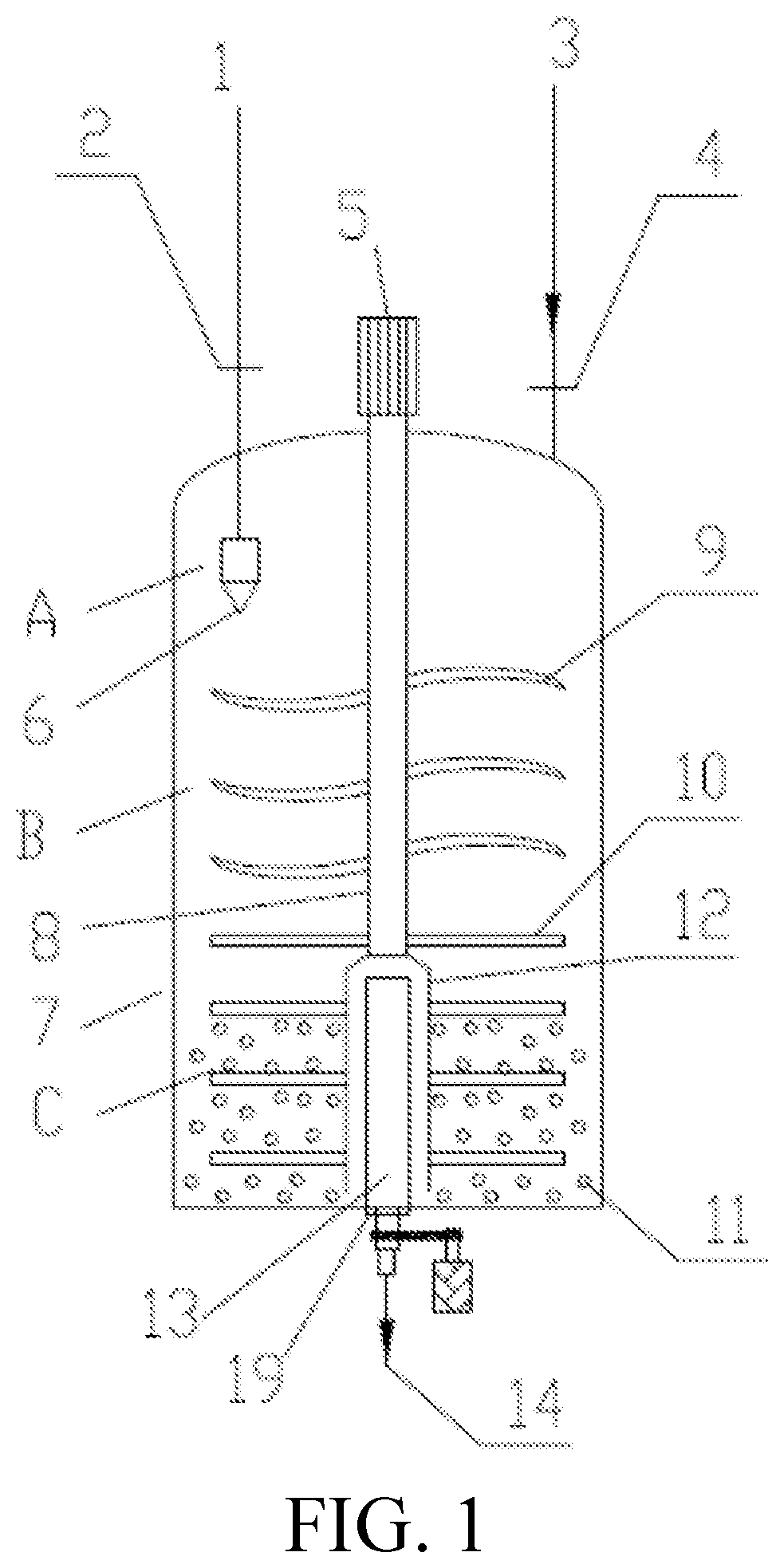 Patent US12569857 Figure 1 – Grading discharge module, and continuous wet ball-milling separation device and separation method