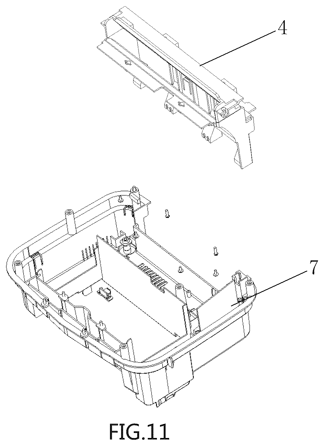 Patent US12569858 Figure 6 – Paper shredder capable of feeding paper laterally