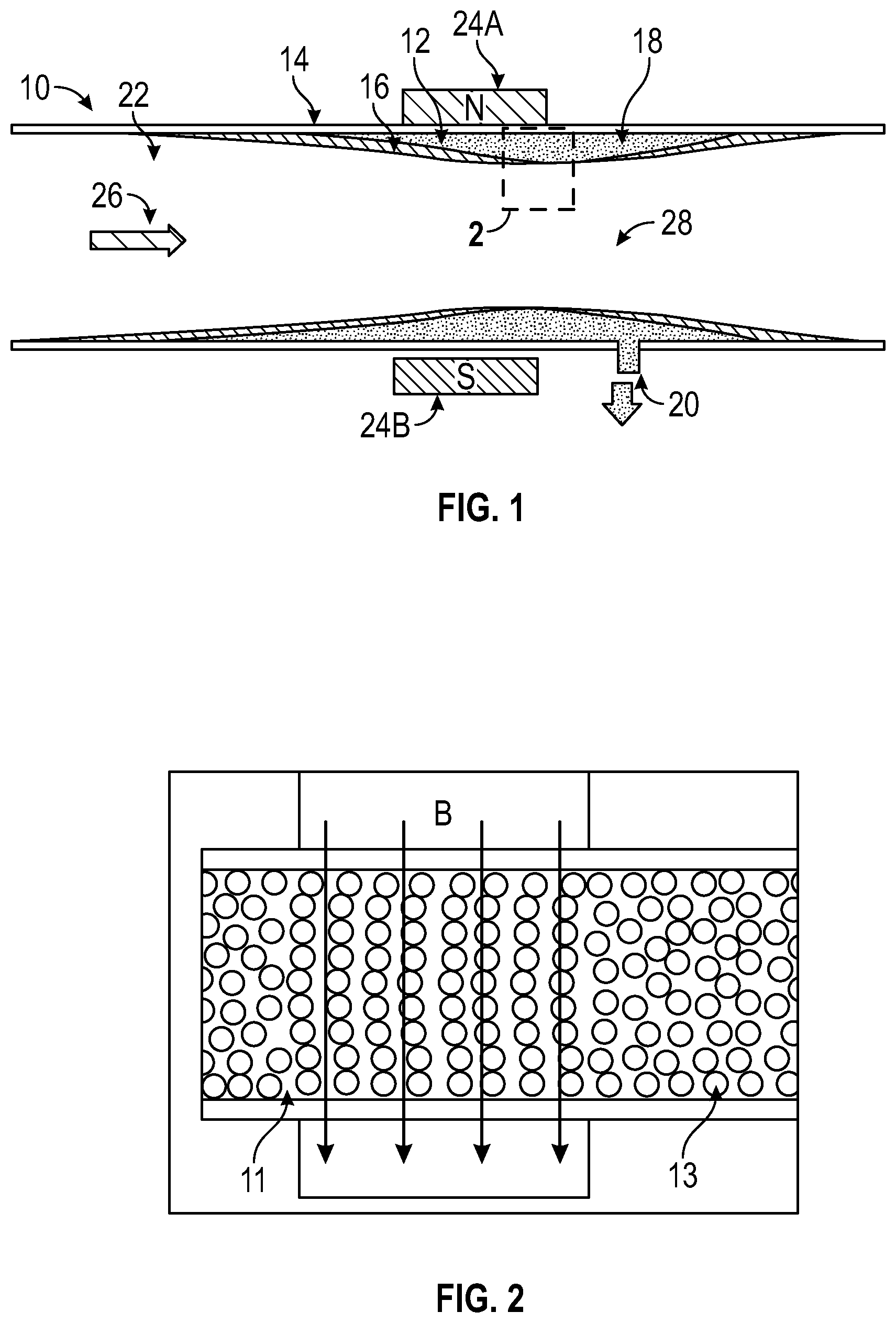 Patent US12569863 Figure 1 – Variable geometry nozzle utilizing magnetic fluid