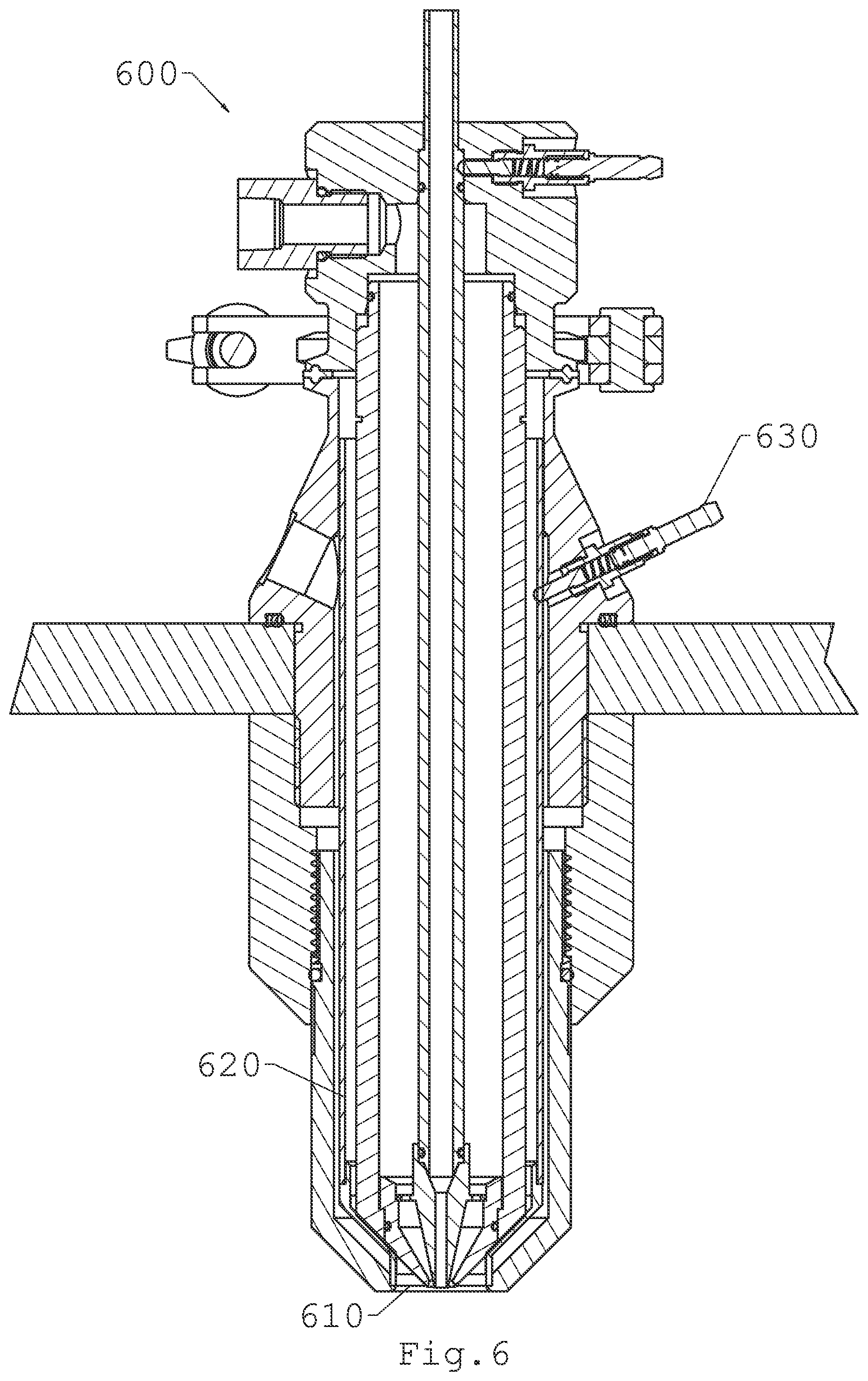 Patent US12569865 Figure 7 – Electrostatic spray nozzle including induction ring