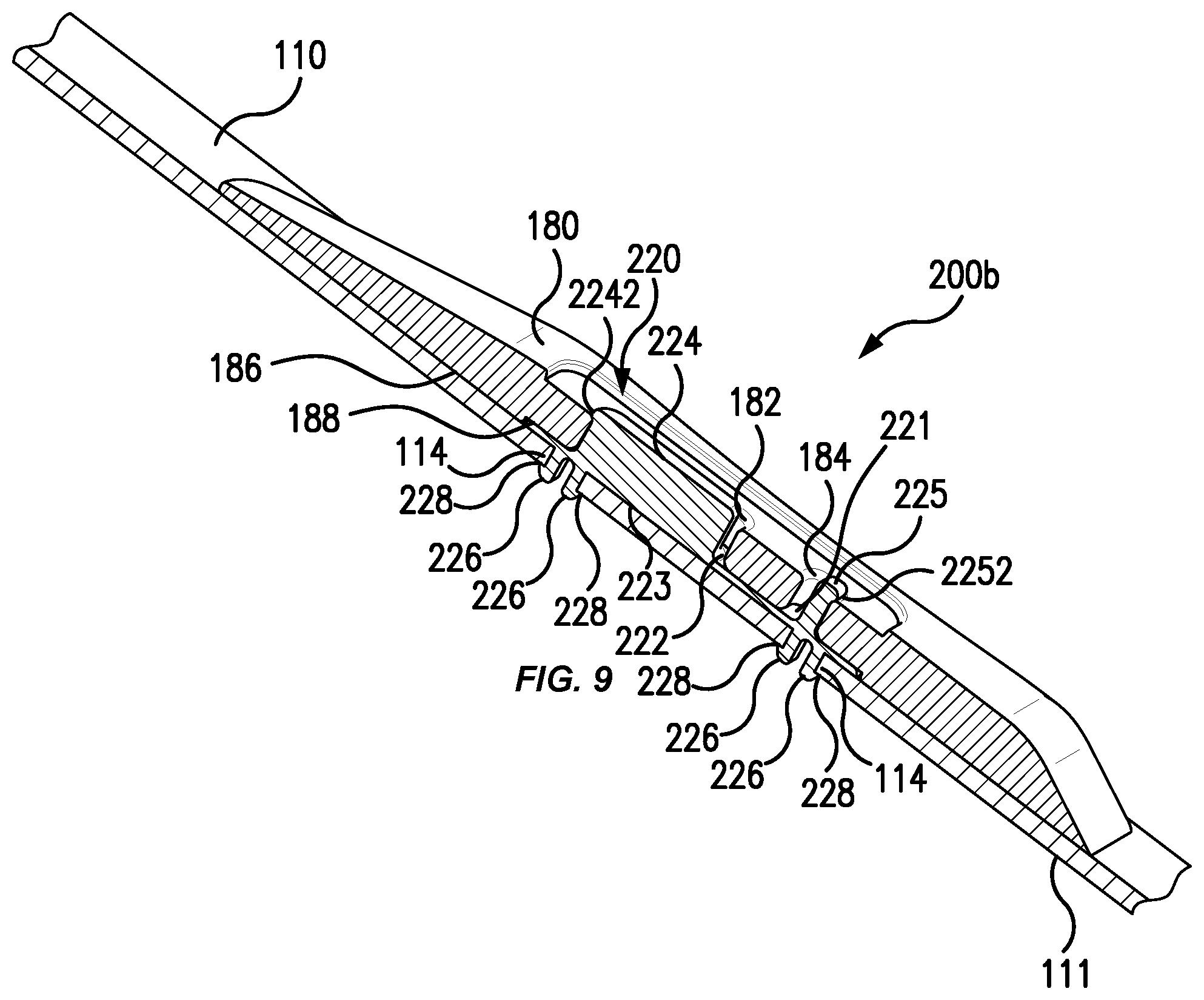 Patent US12569874 Figure 7 – Dispensing gun with onboard accessory tool stowage system