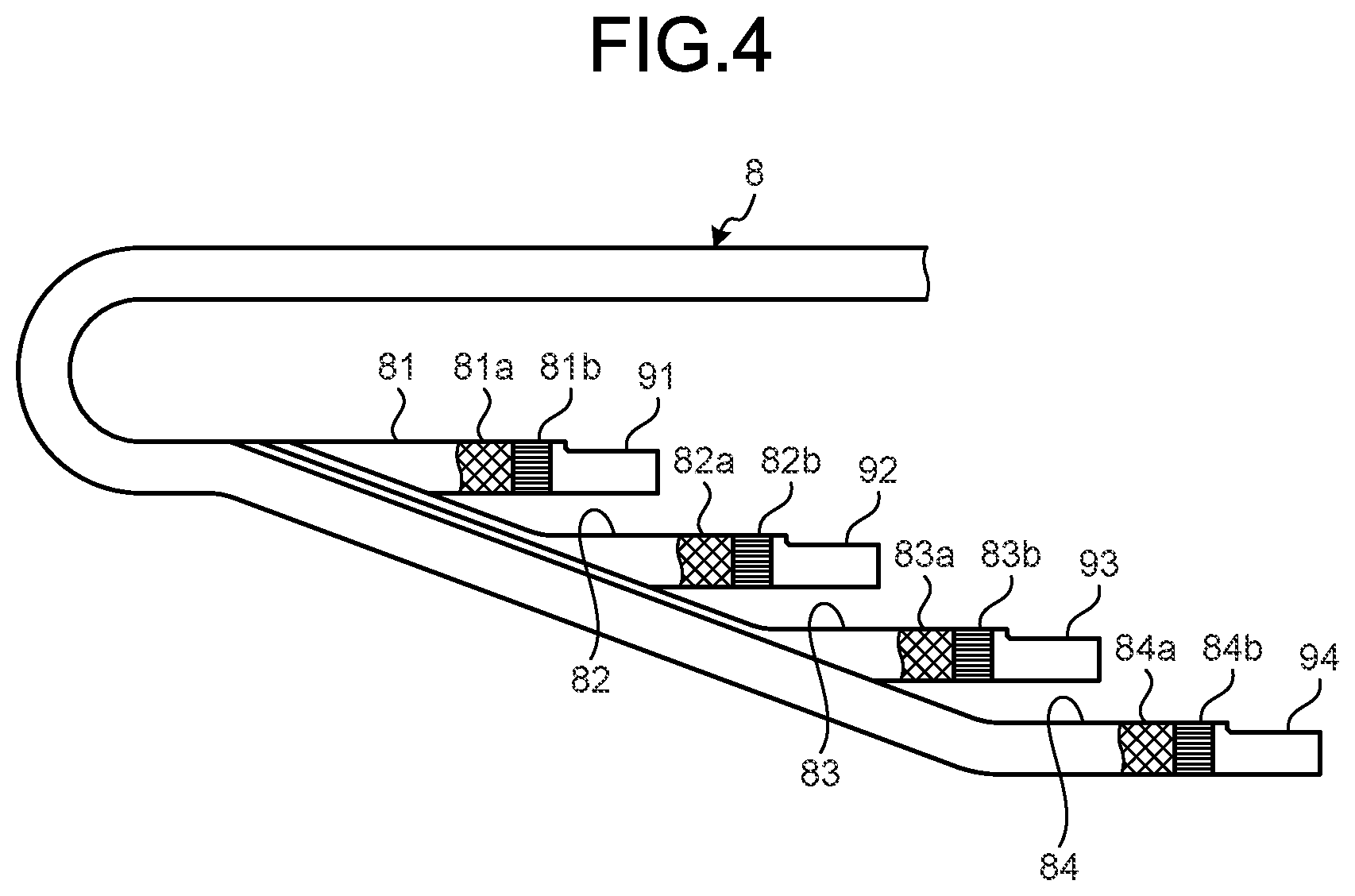 Patent US12569883 Figure 3 – Multilayer board, probe unit, and ultrasound endoscope