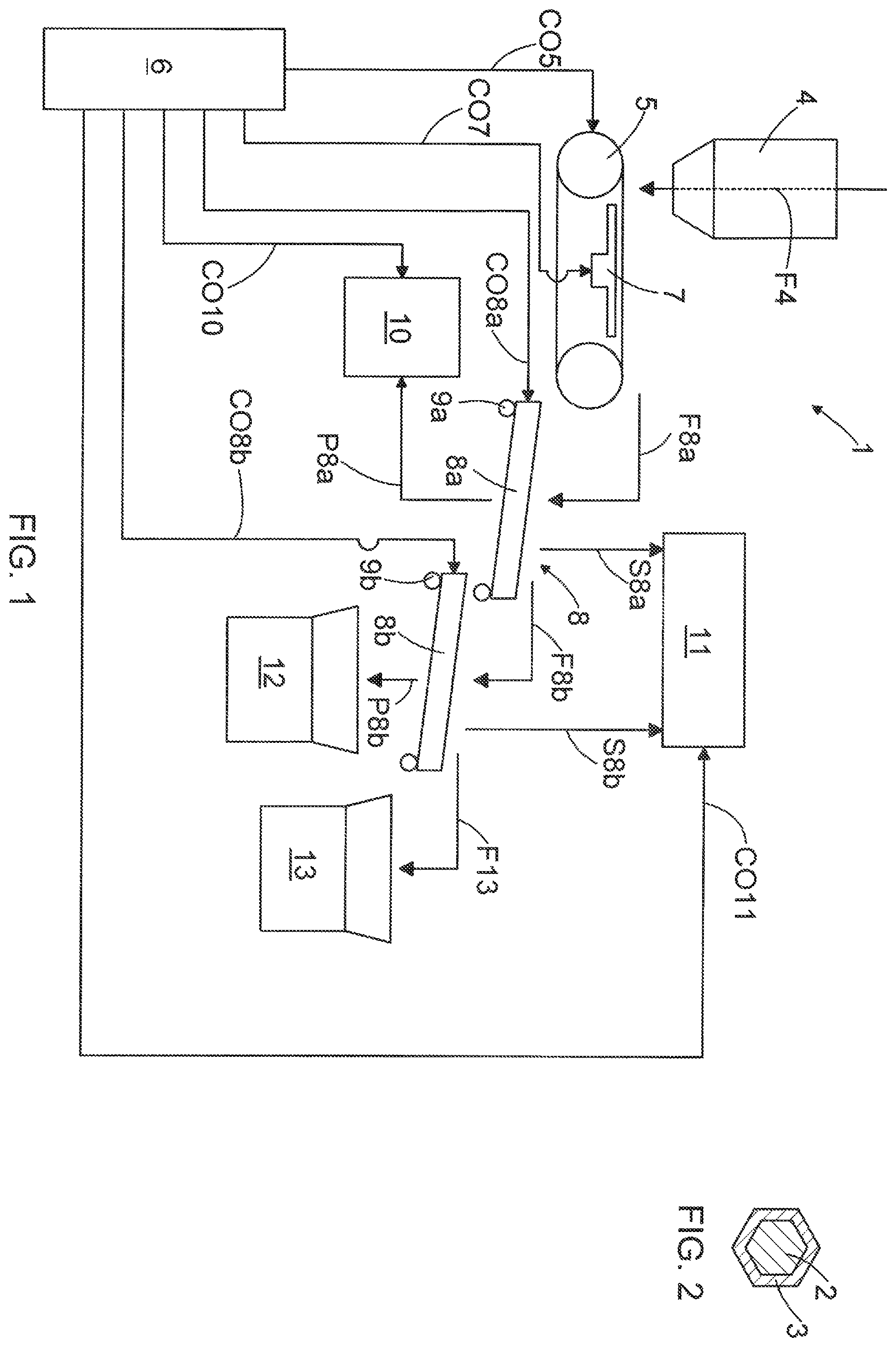 Patent US12569885 Figure 1 – Power plant boiler sand comprising discarded foundry sand, use of power plant boiler sand, method for producing power plant boiler sand and apparatus for producing power plant boiler sand