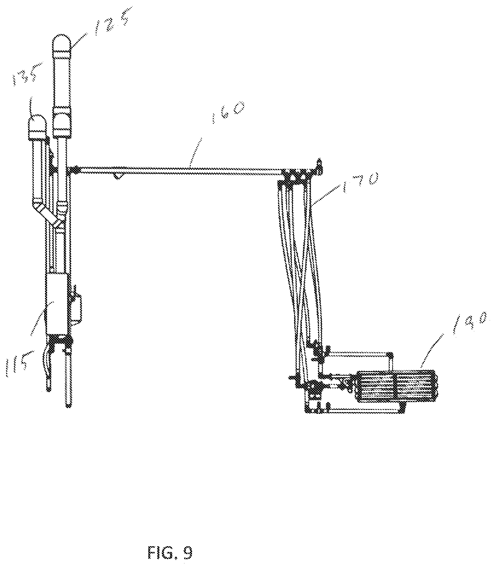 Patent US12569889 Figure 8 – Gas heating system for a parts washing machine, and to the method of converting an electric parts washing machine to a gas parts washing machine