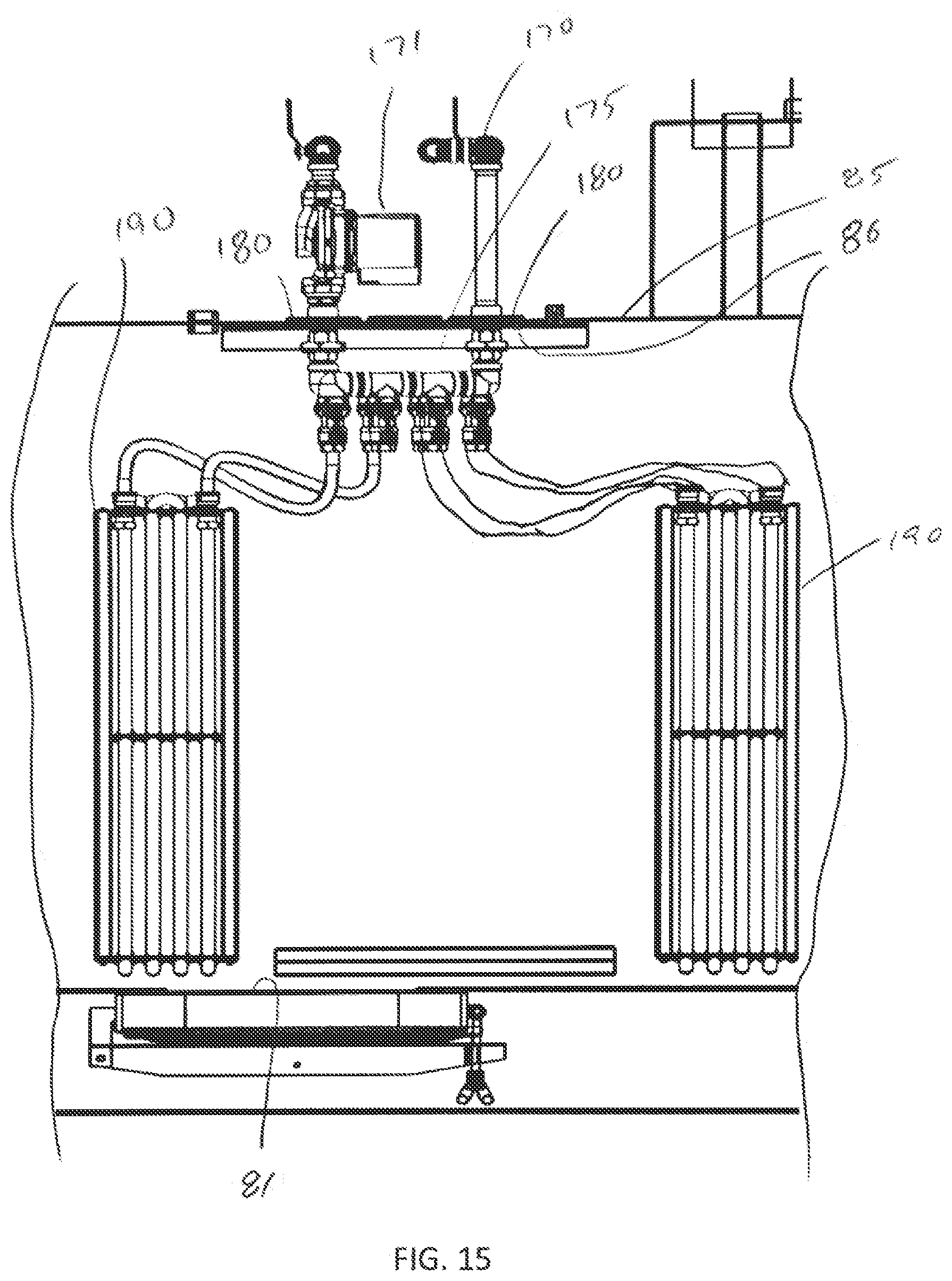Patent US12569889 Figure 13 – Gas heating system for a parts washing machine, and to the method of converting an electric parts washing machine to a gas parts washing machine