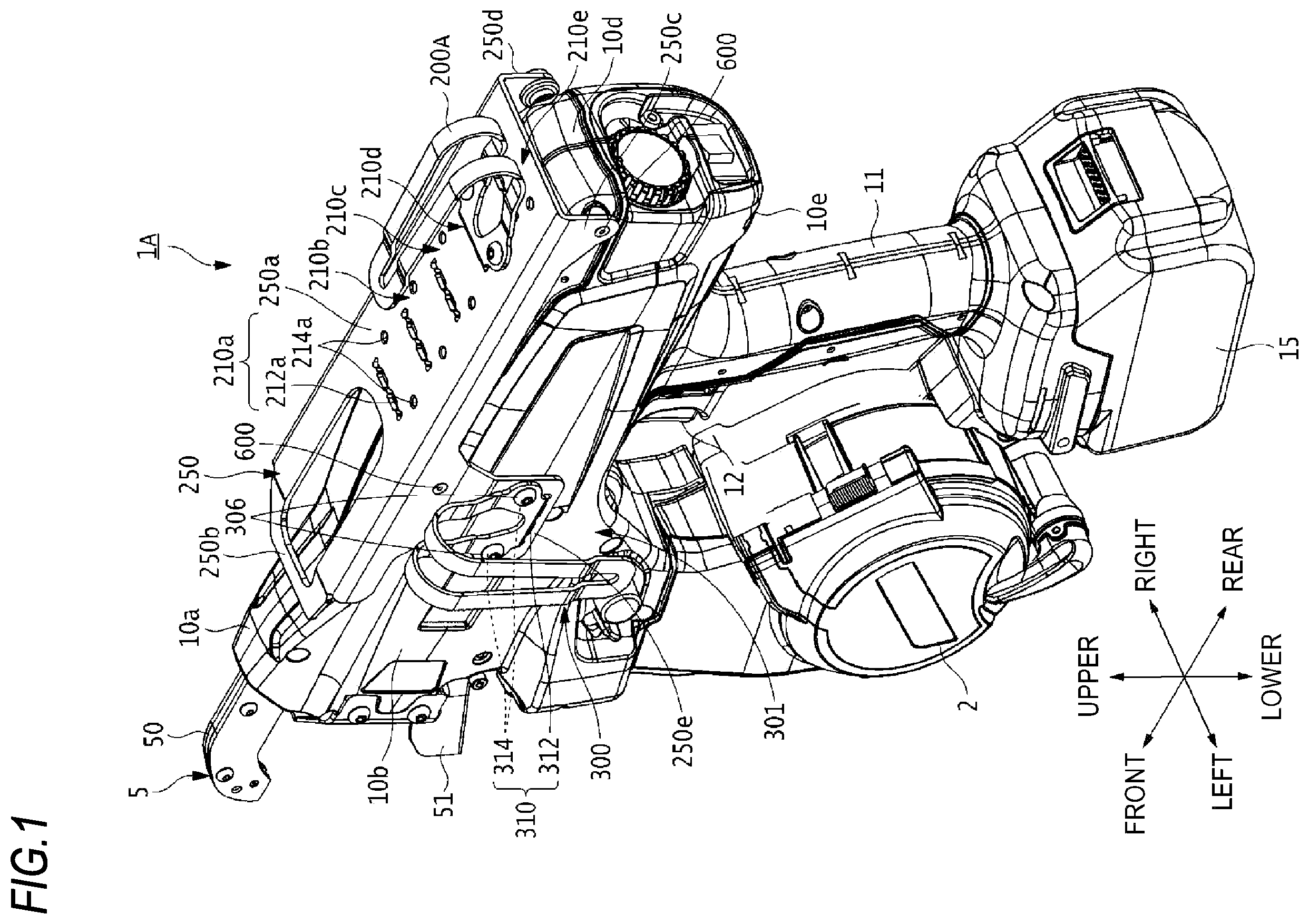 Patent US12569905 Figure 1 – Tool and binding machine