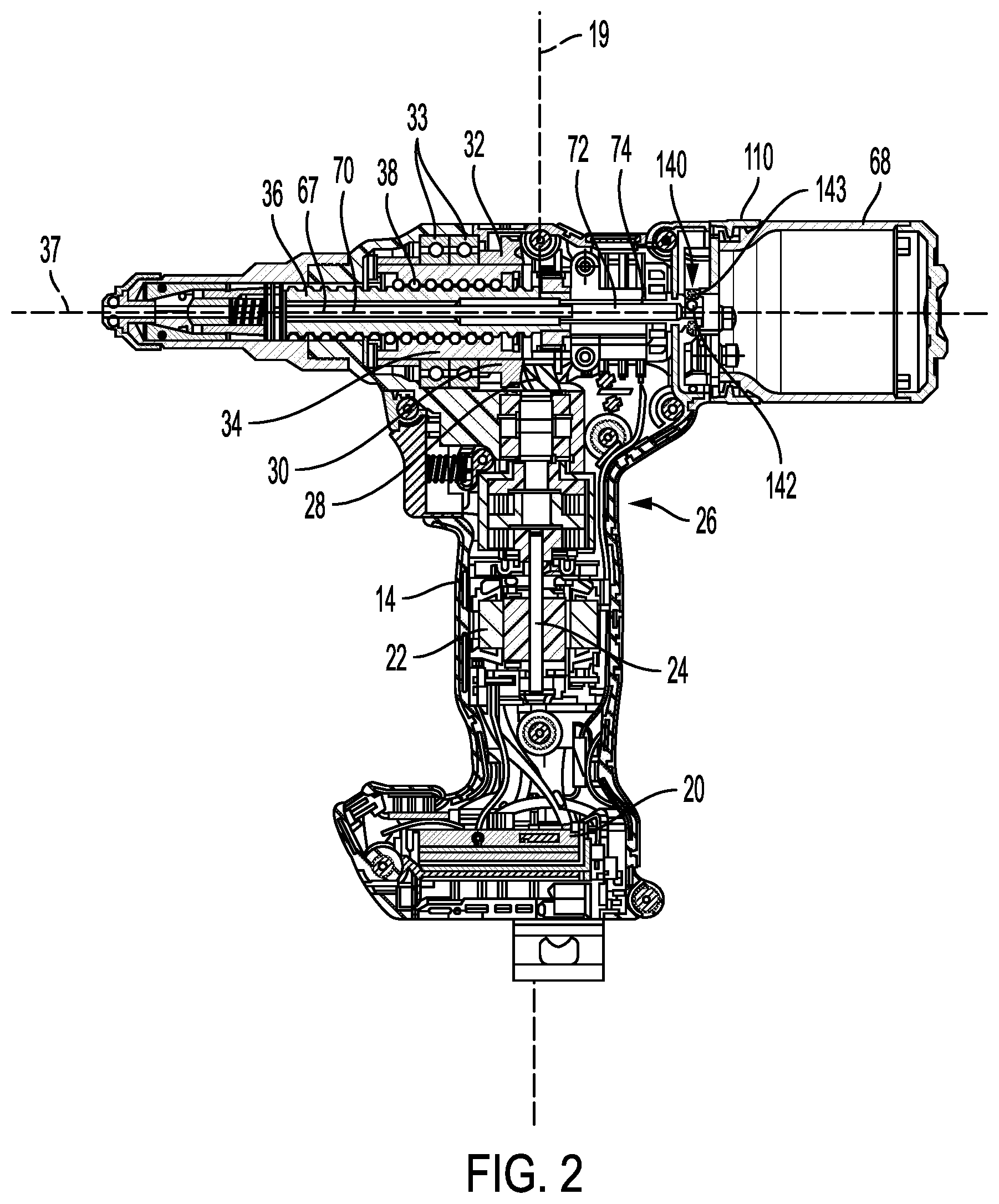 Patent US12569907 Figure 2 – Blind rivet setting tool