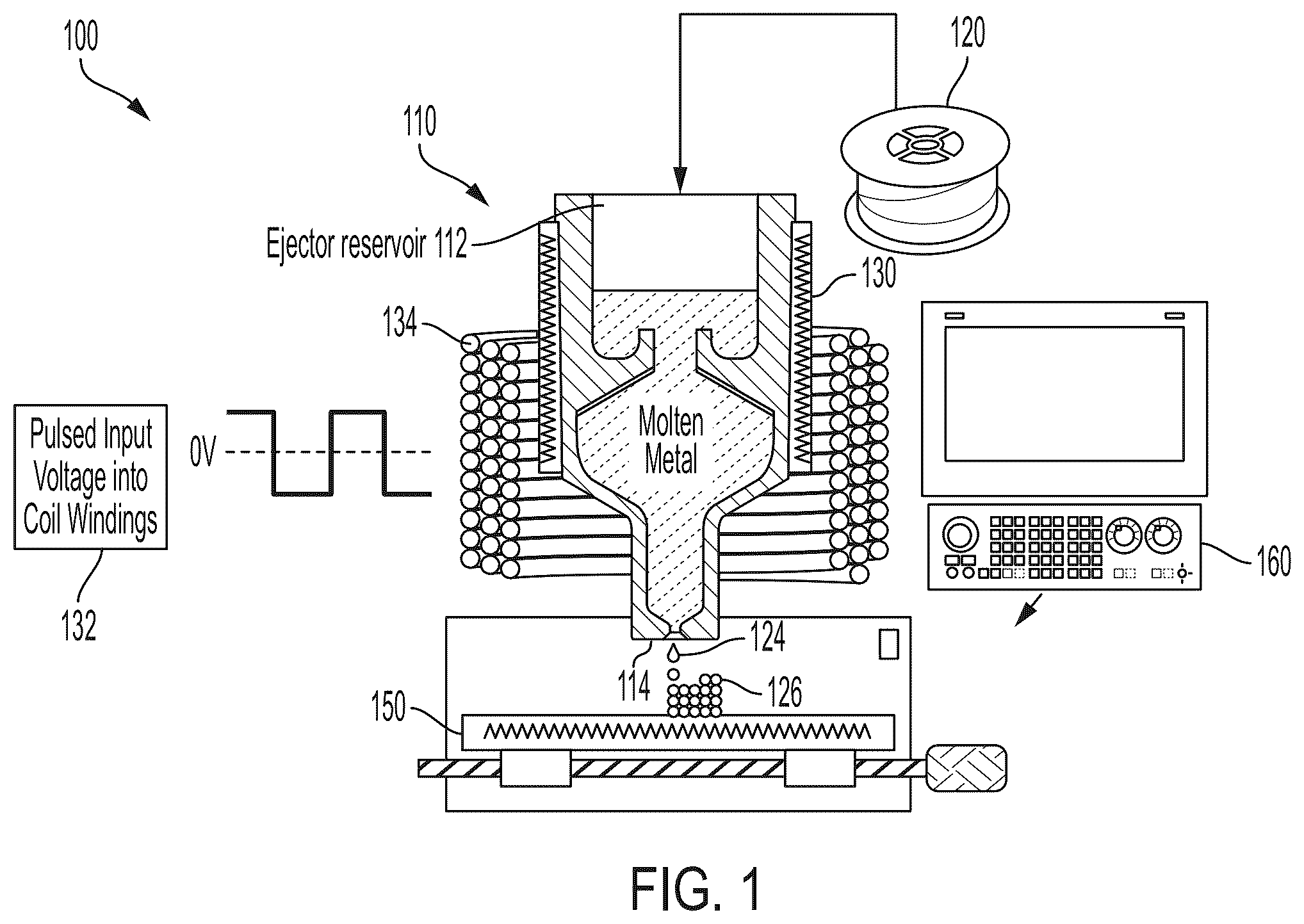 Patent US12569914 — System and method for controlling flow through a 3D printer — Figure 1