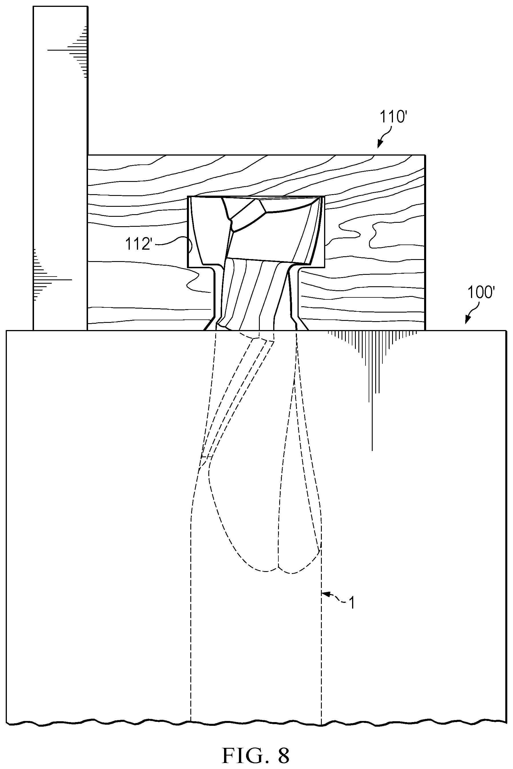 Patent US12569921 Figure 8 – T-slot router bit