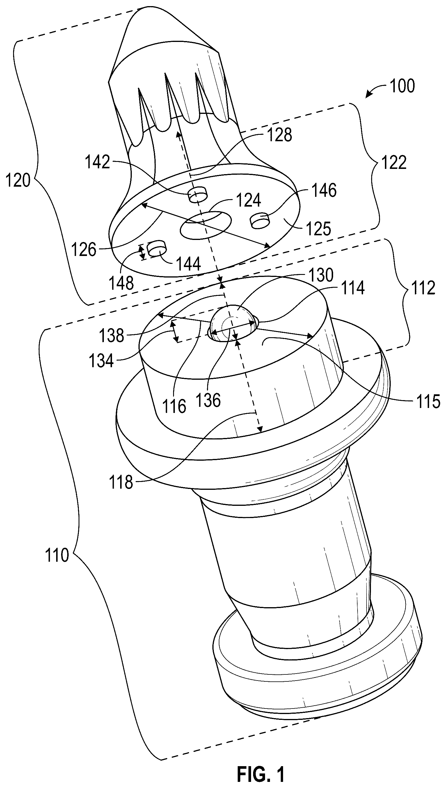 Patent US12569924 — Methods for forming a rotatable cutting bit with keyed alignment — Figure 1