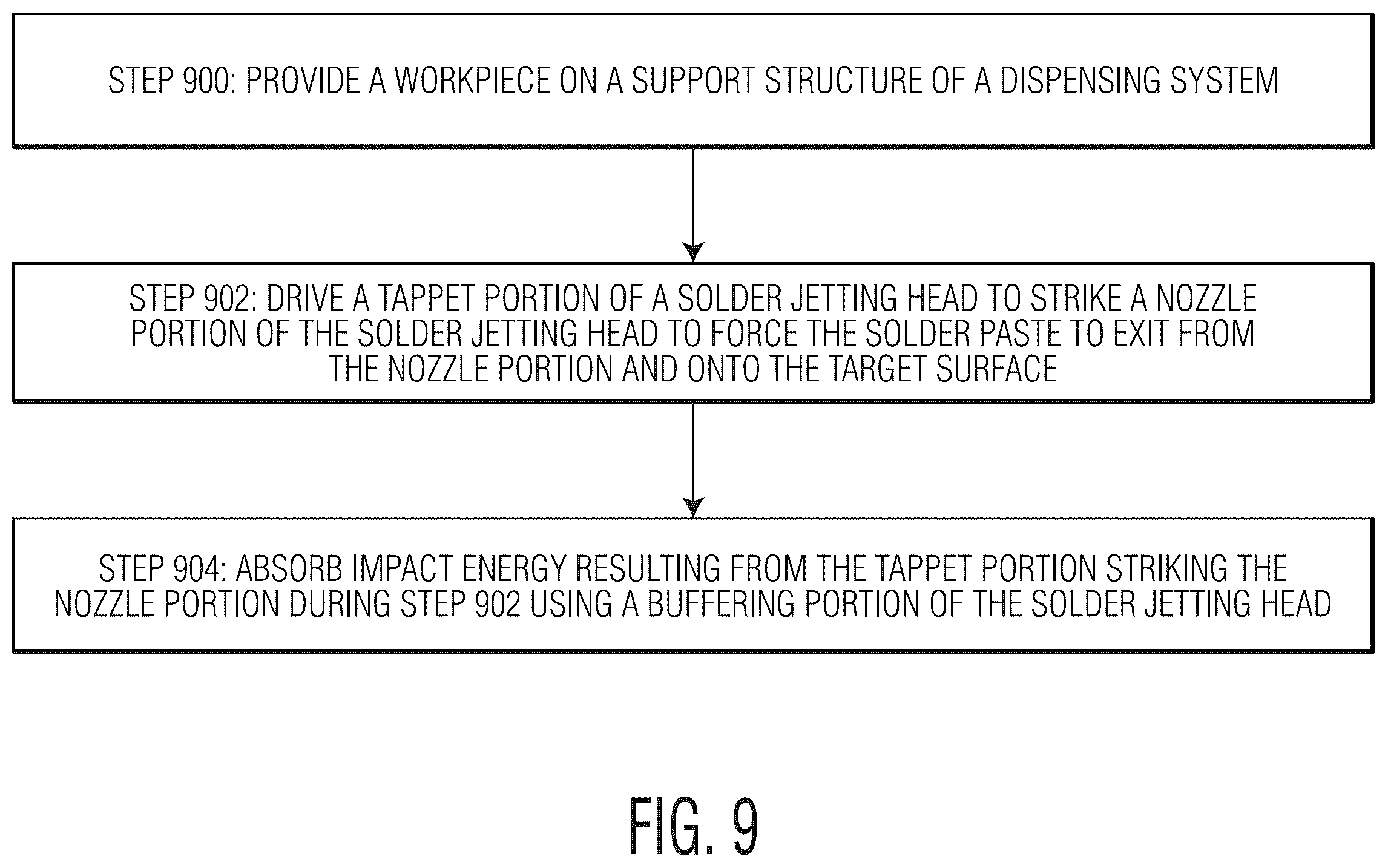 Patent US12569925 Figure 9 – Solder jetting head capable of absorbing impact, and related systems and methods