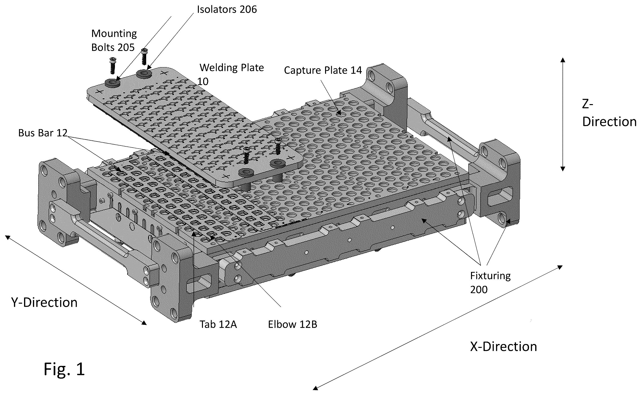 Patent US12569944 Figure 1 – Laser welding tooling and laser welding systems