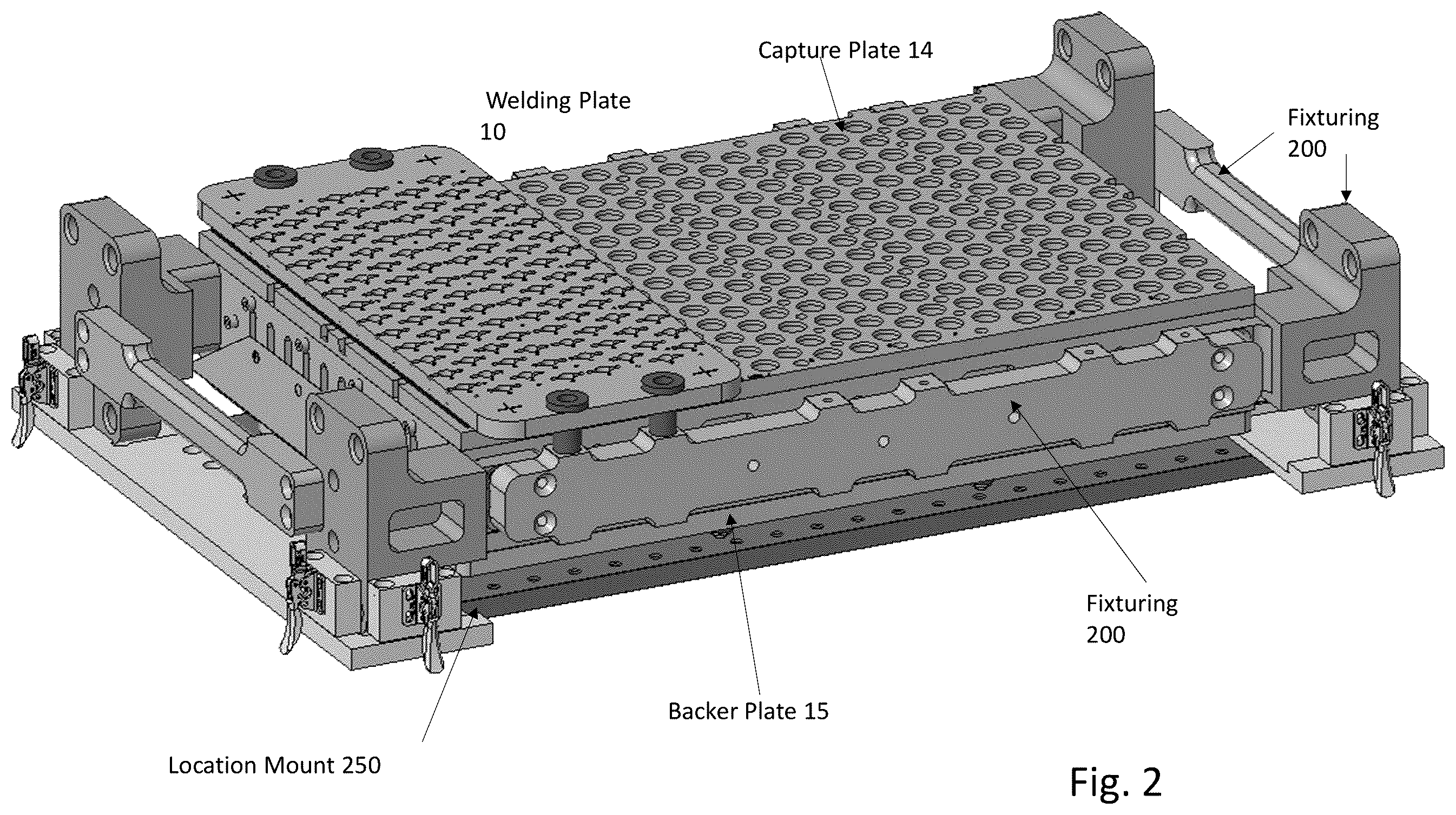 Patent US12569944 Figure 2 – Laser welding tooling and laser welding systems