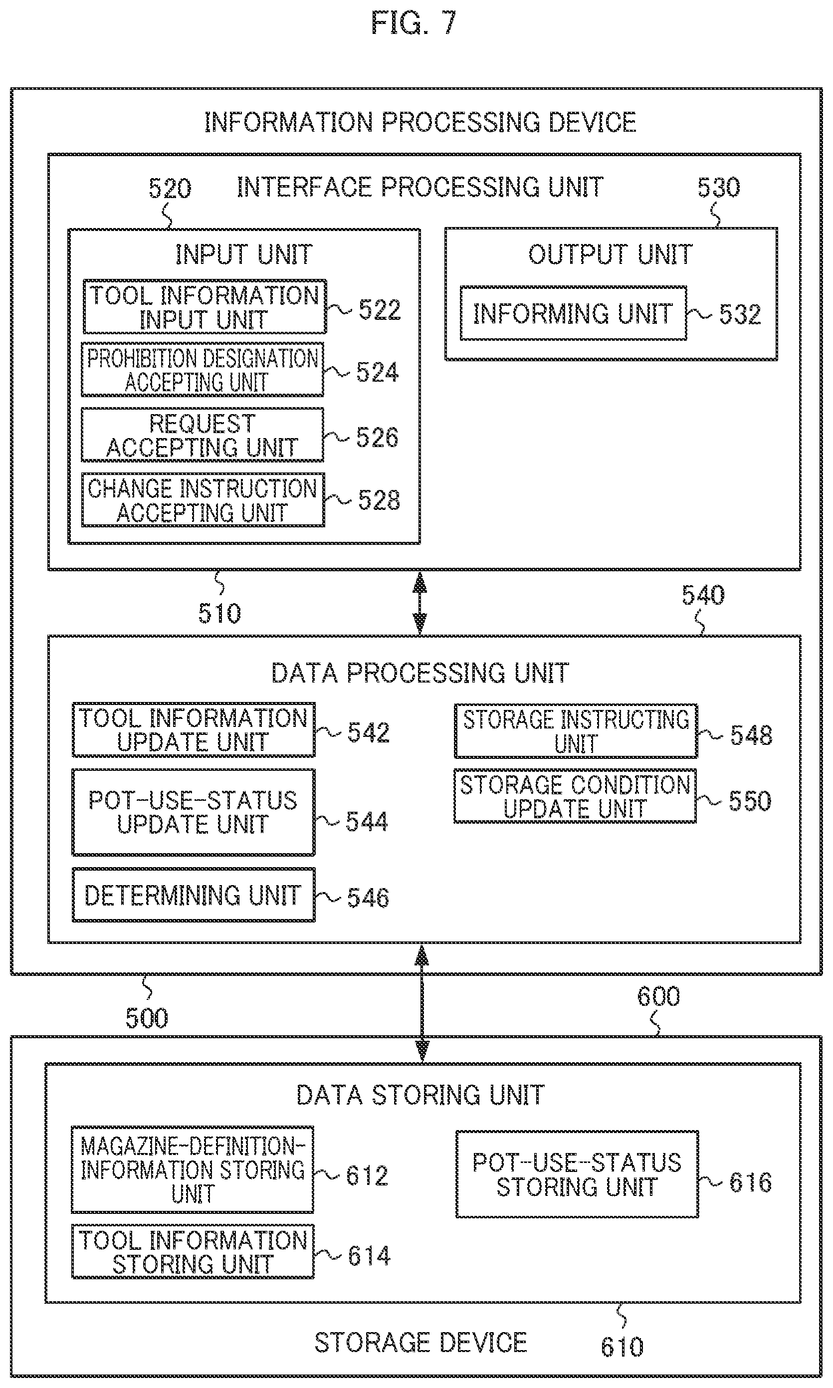 Patent US12569950 Figure 7 – Information processing system and machine tool