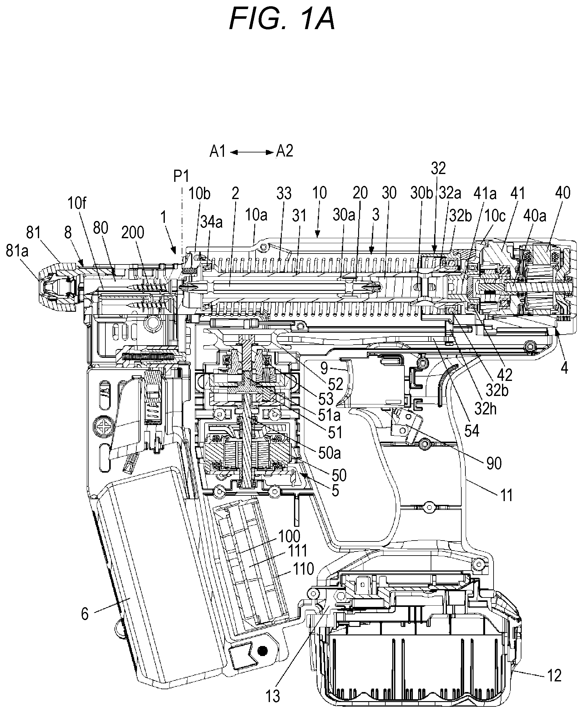Patent US12569959 Figure 1 – Fastening tool
