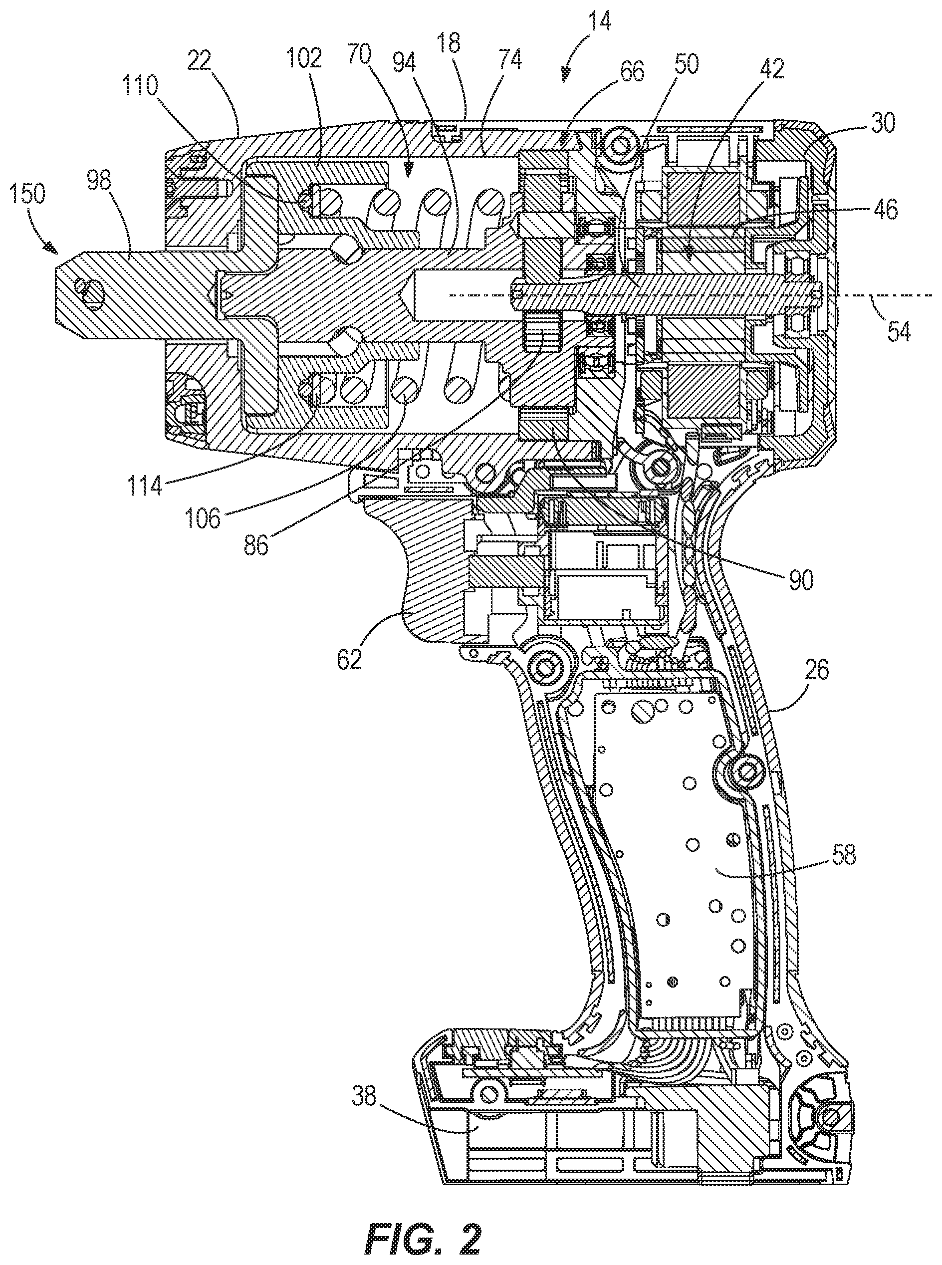 Patent US12569961 Figure 2 – Impact tool anvil with improved detent pin