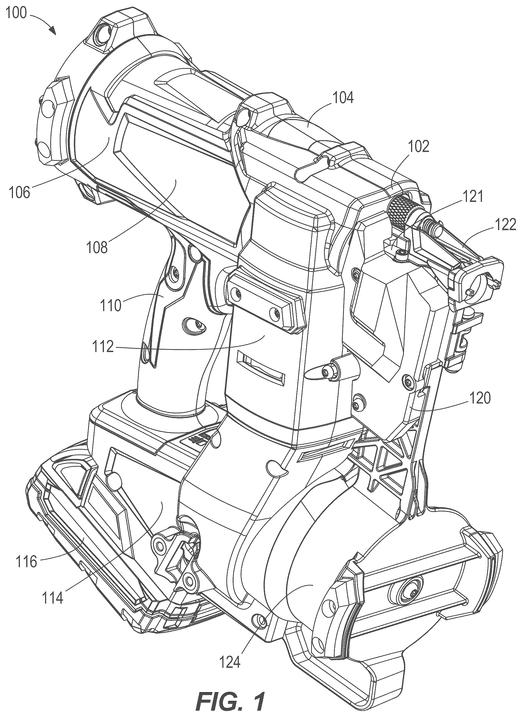 Patent US12569966 Figure 1 – Powered fastener driver