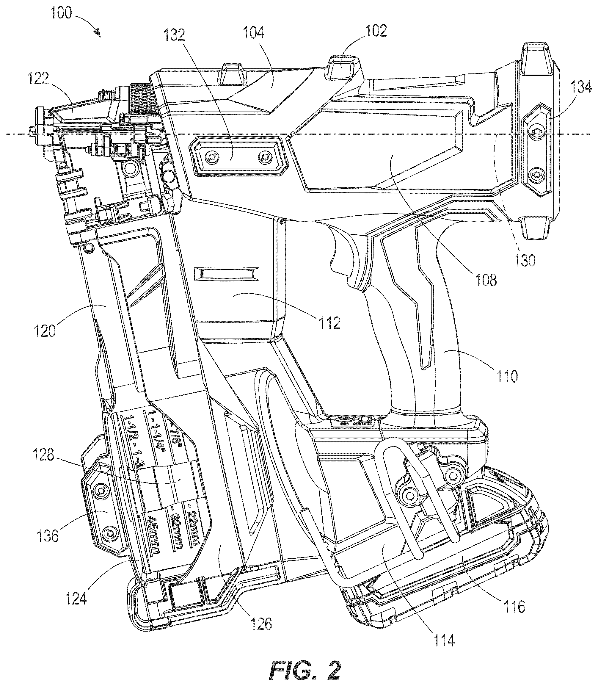 Patent US12569966 Figure 2 – Powered fastener driver