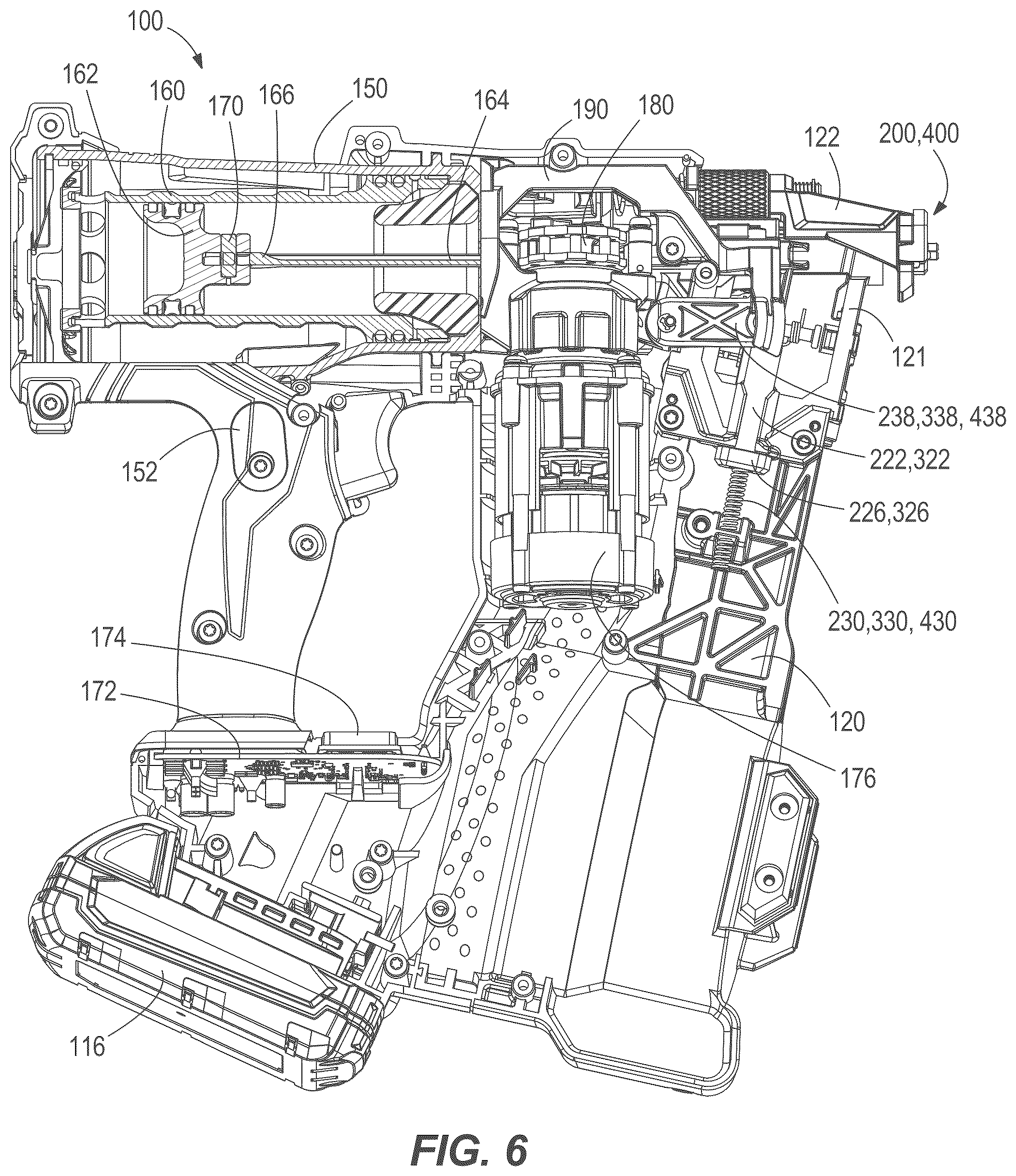 Patent US12569966 Figure 6 – Powered fastener driver