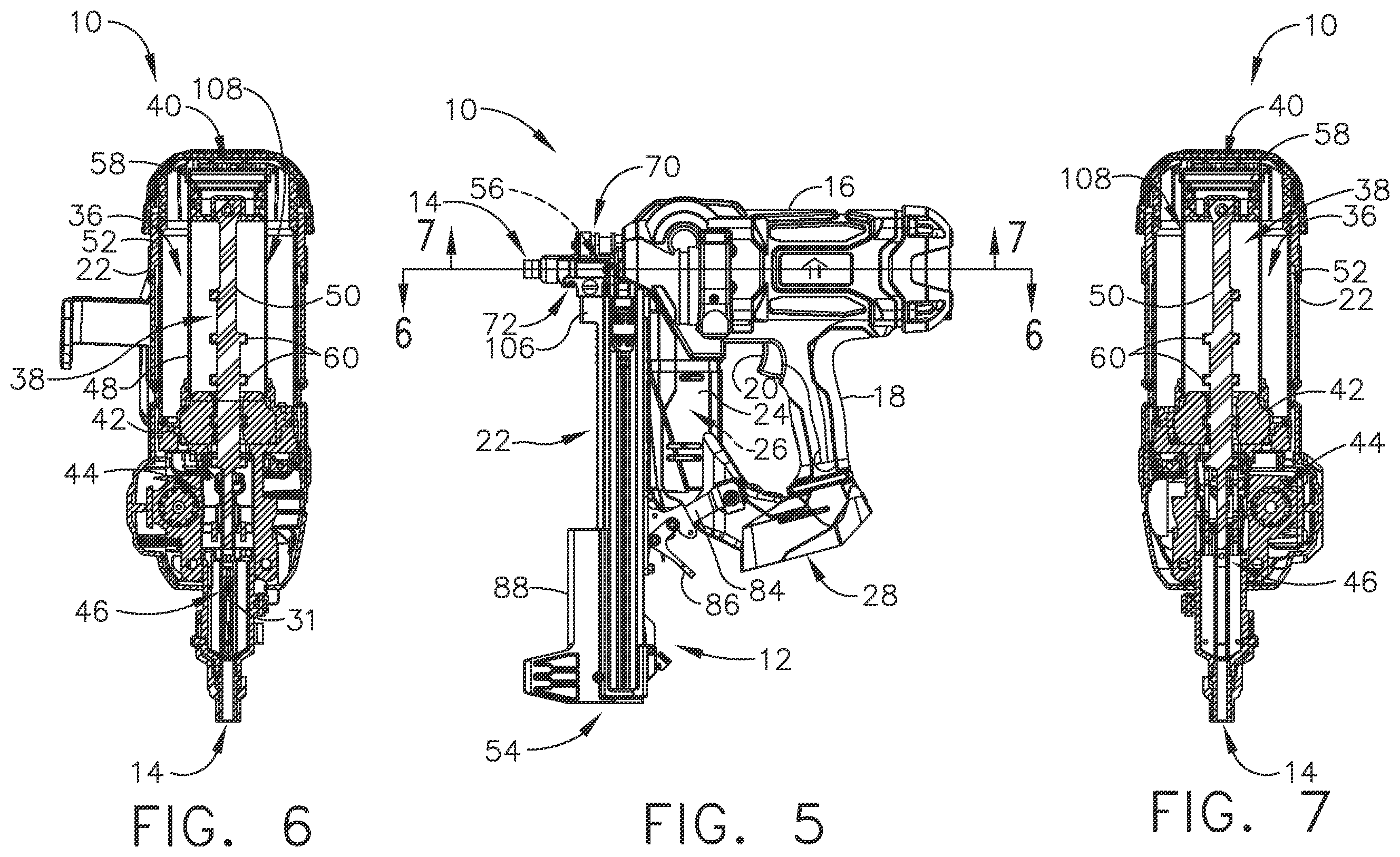 Patent US12569968 Figure 3 – Fastener driving tool with cylindrical driver