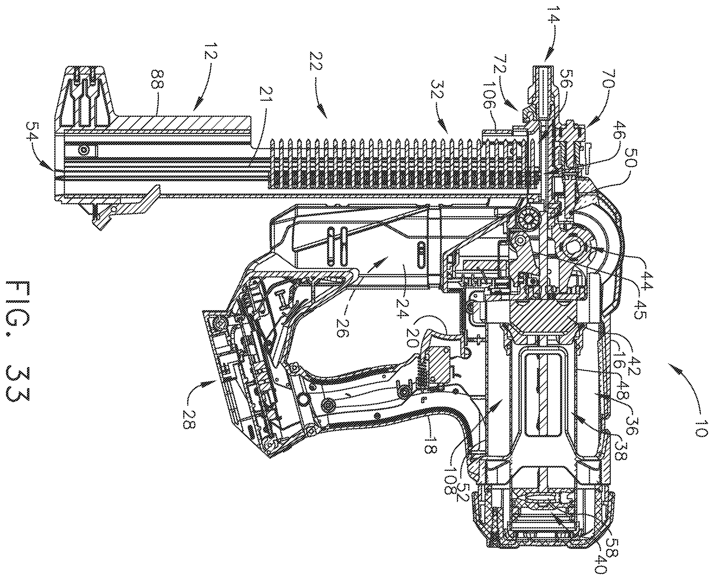 Patent US12569968 Figure 15 – Fastener driving tool with cylindrical driver