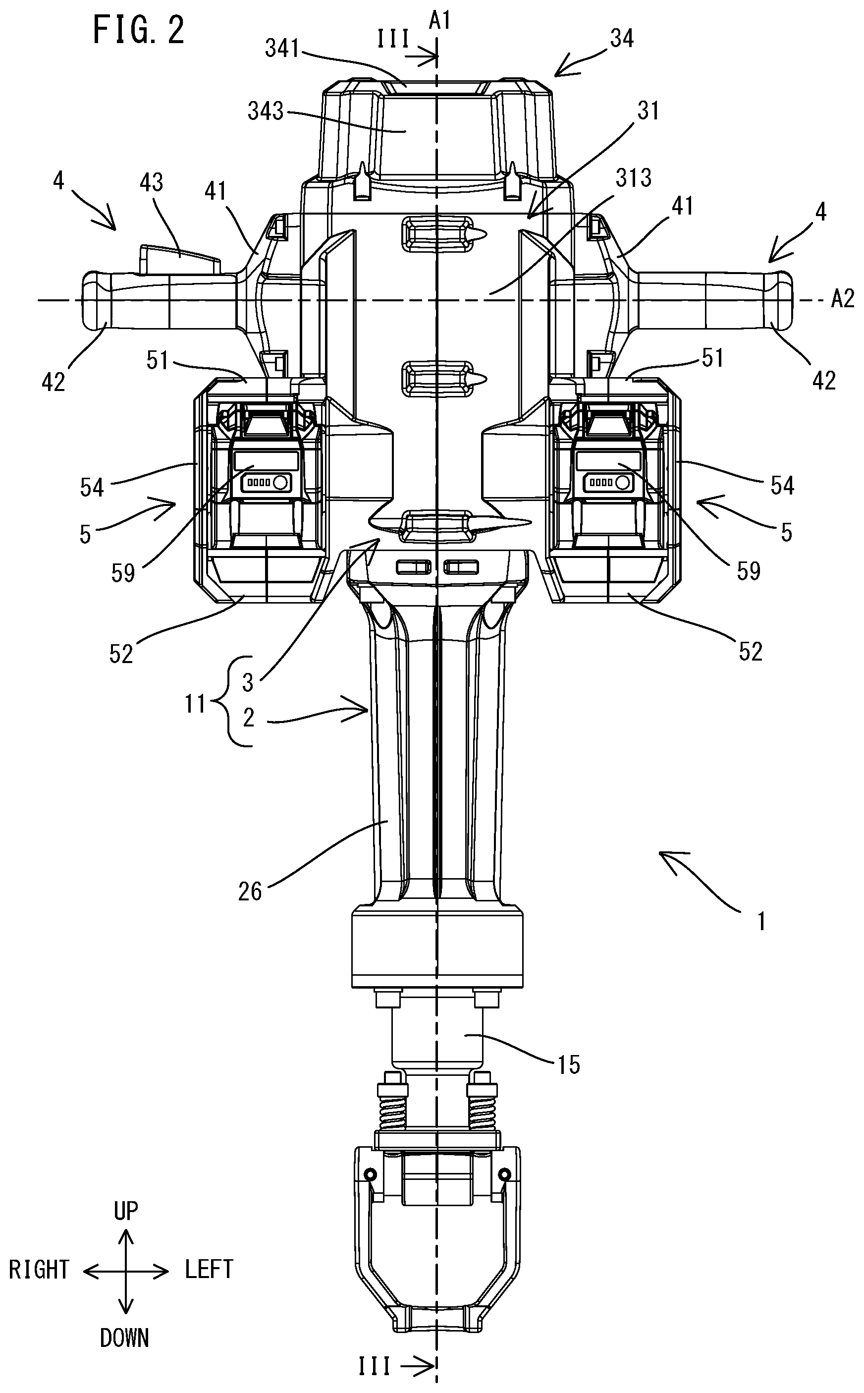Patent US12569970 Figure 2 – Power tool having hammer mechanism