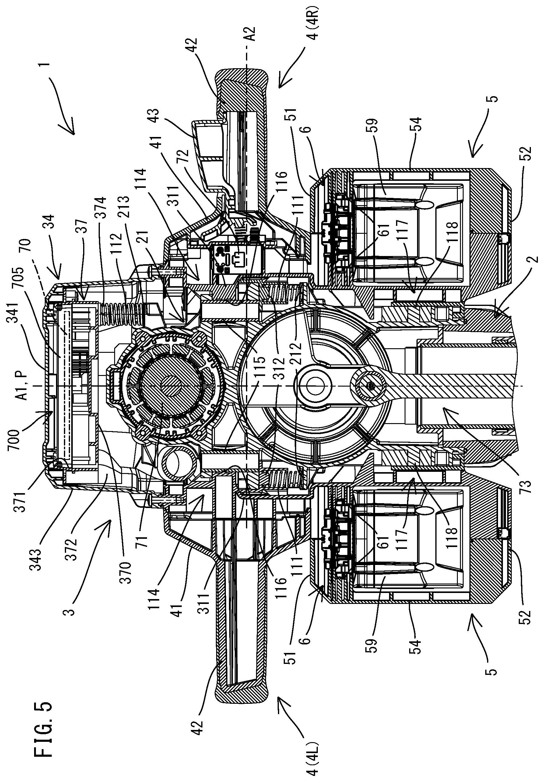Patent US12569970 Figure 5 – Power tool having hammer mechanism