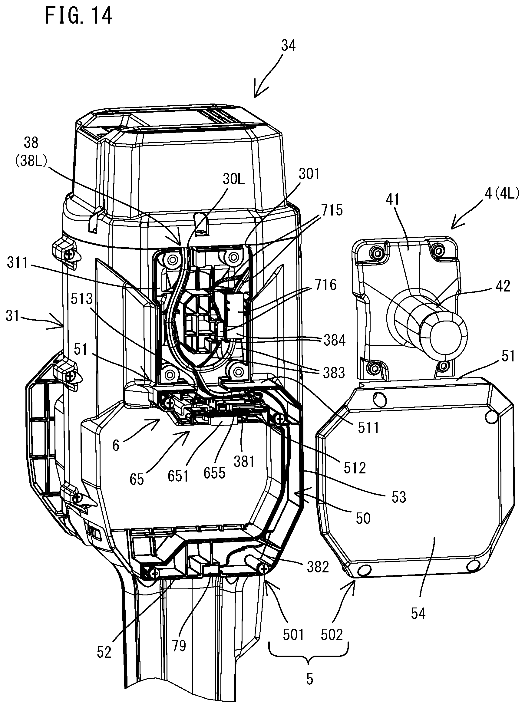 Patent US12569970 Figure 14 – Power tool having hammer mechanism