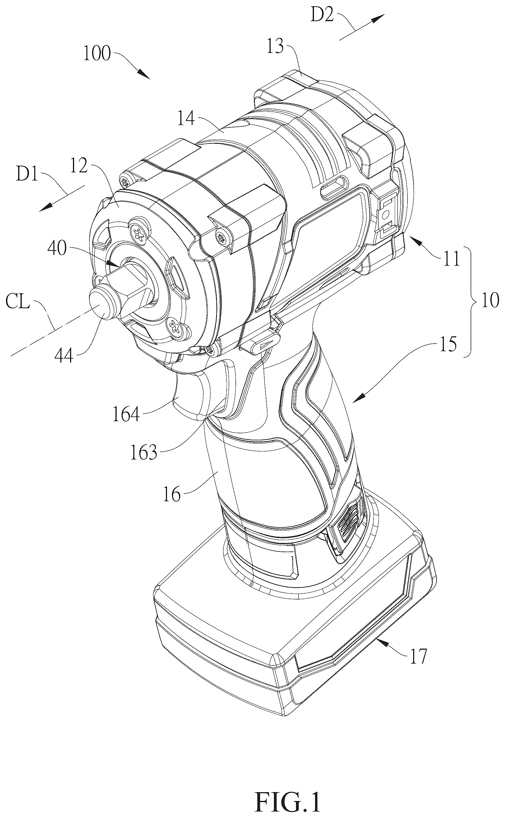 Patent US12569974 Figure 1 – Power tool