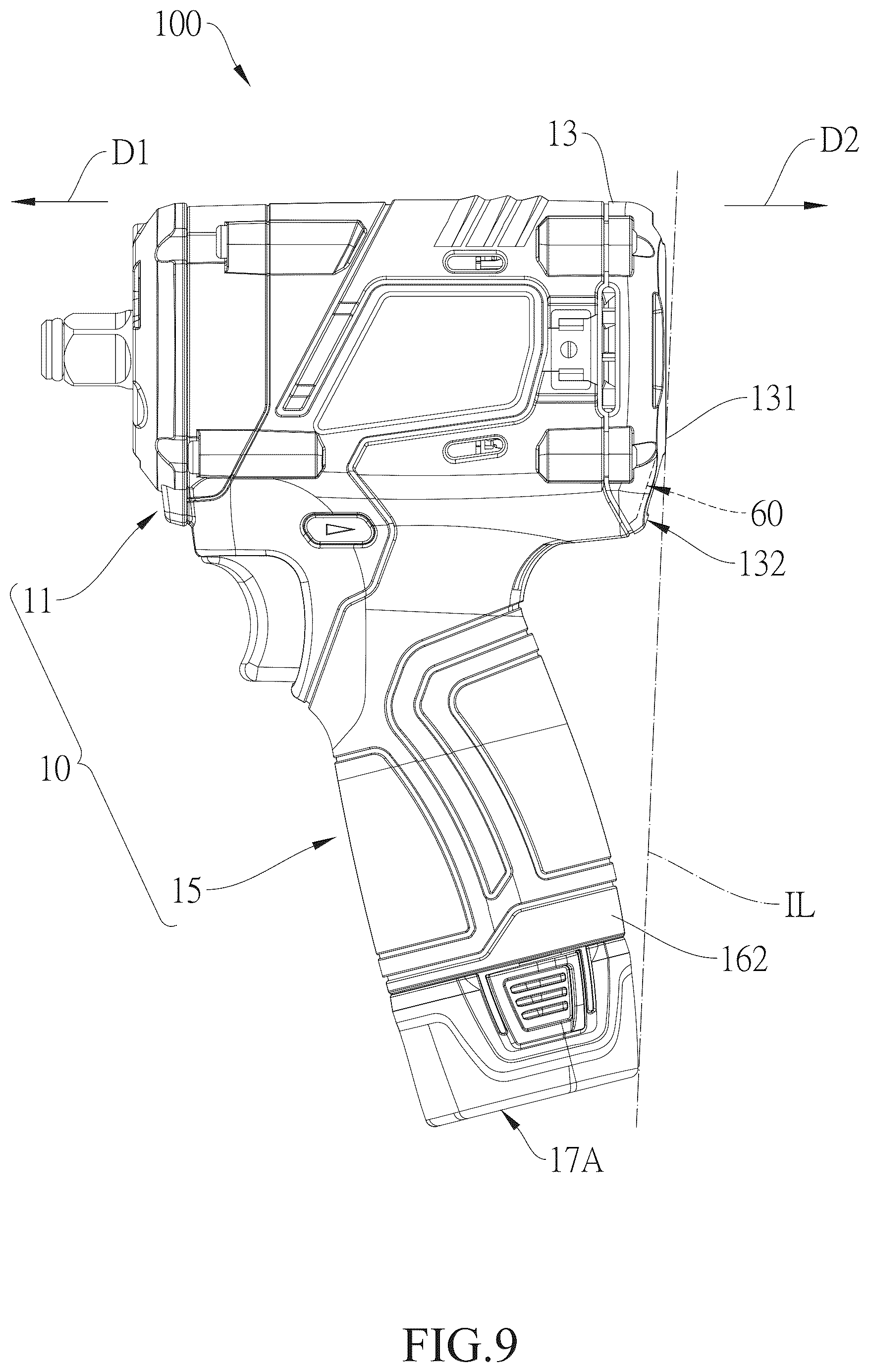 Patent US12569974 Figure 9 – Power tool