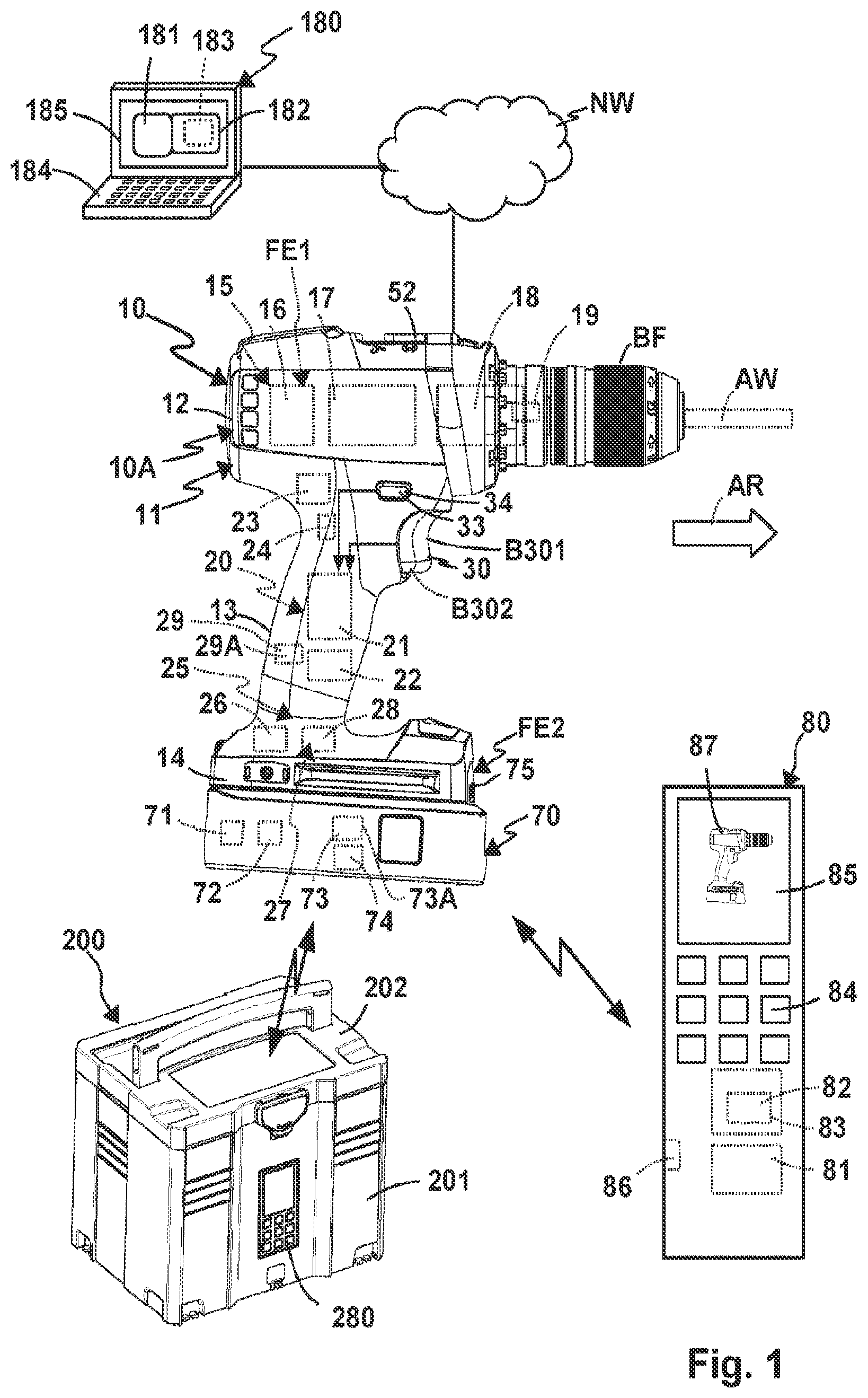 Patent US12569975 Figure 1 – Machine tool having a parameterizing interface