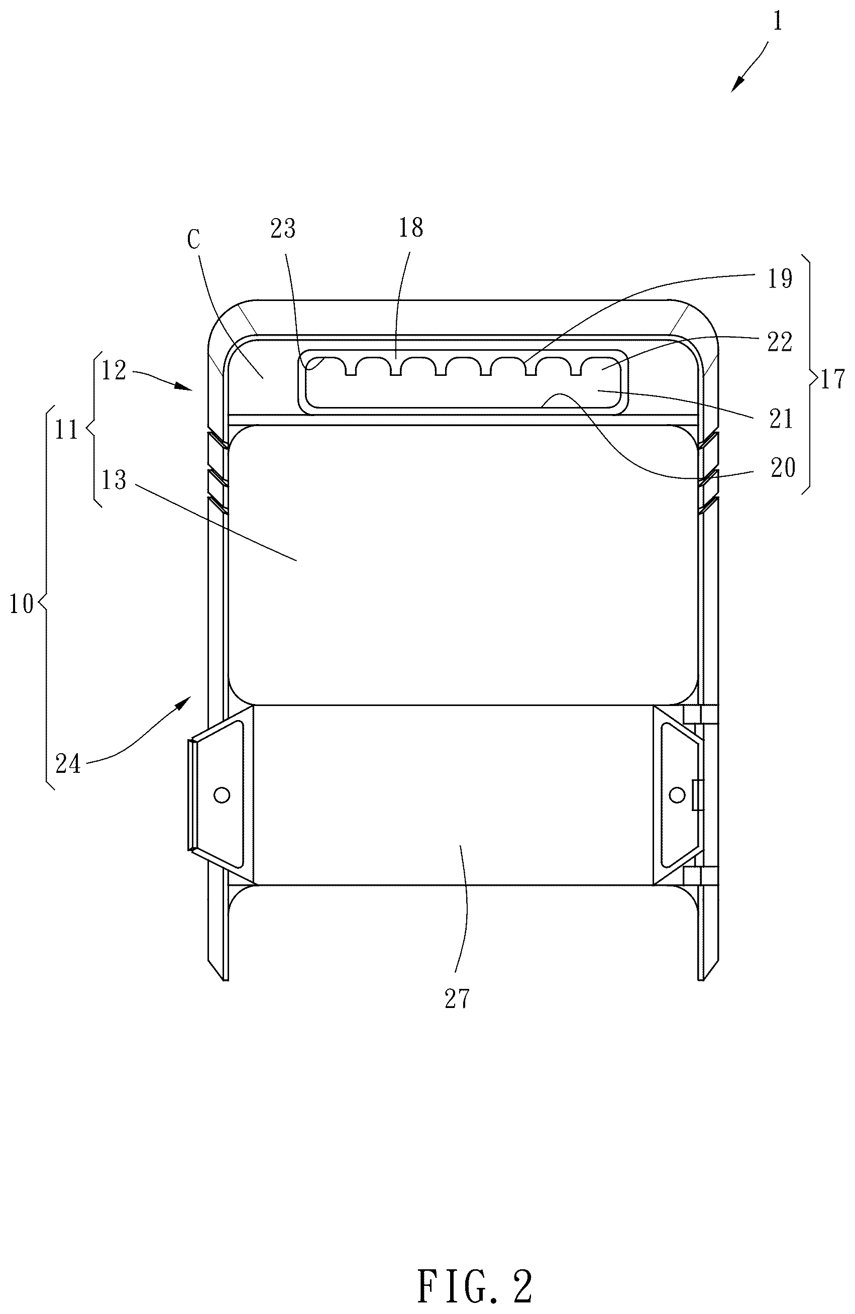 Patent US12569976 Figure 2 – Tool hanger