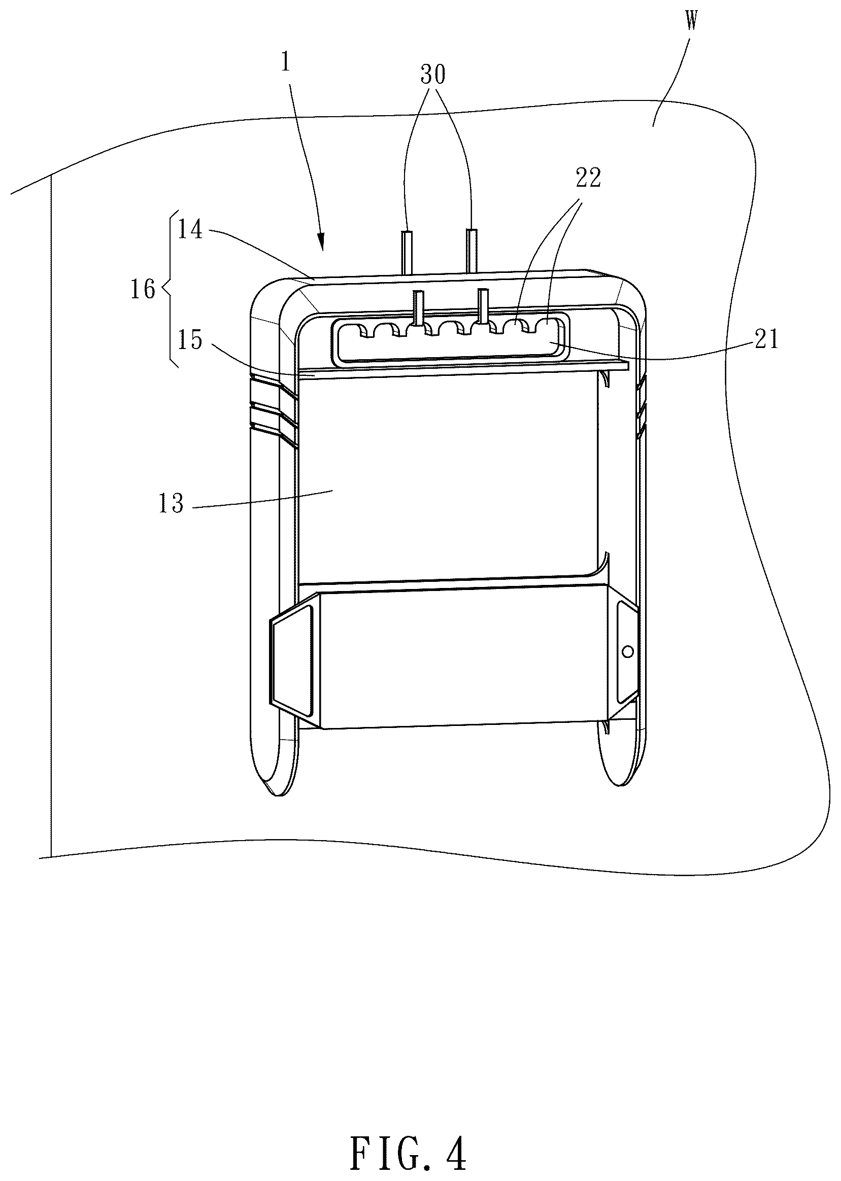 Patent US12569976 Figure 4 – Tool hanger