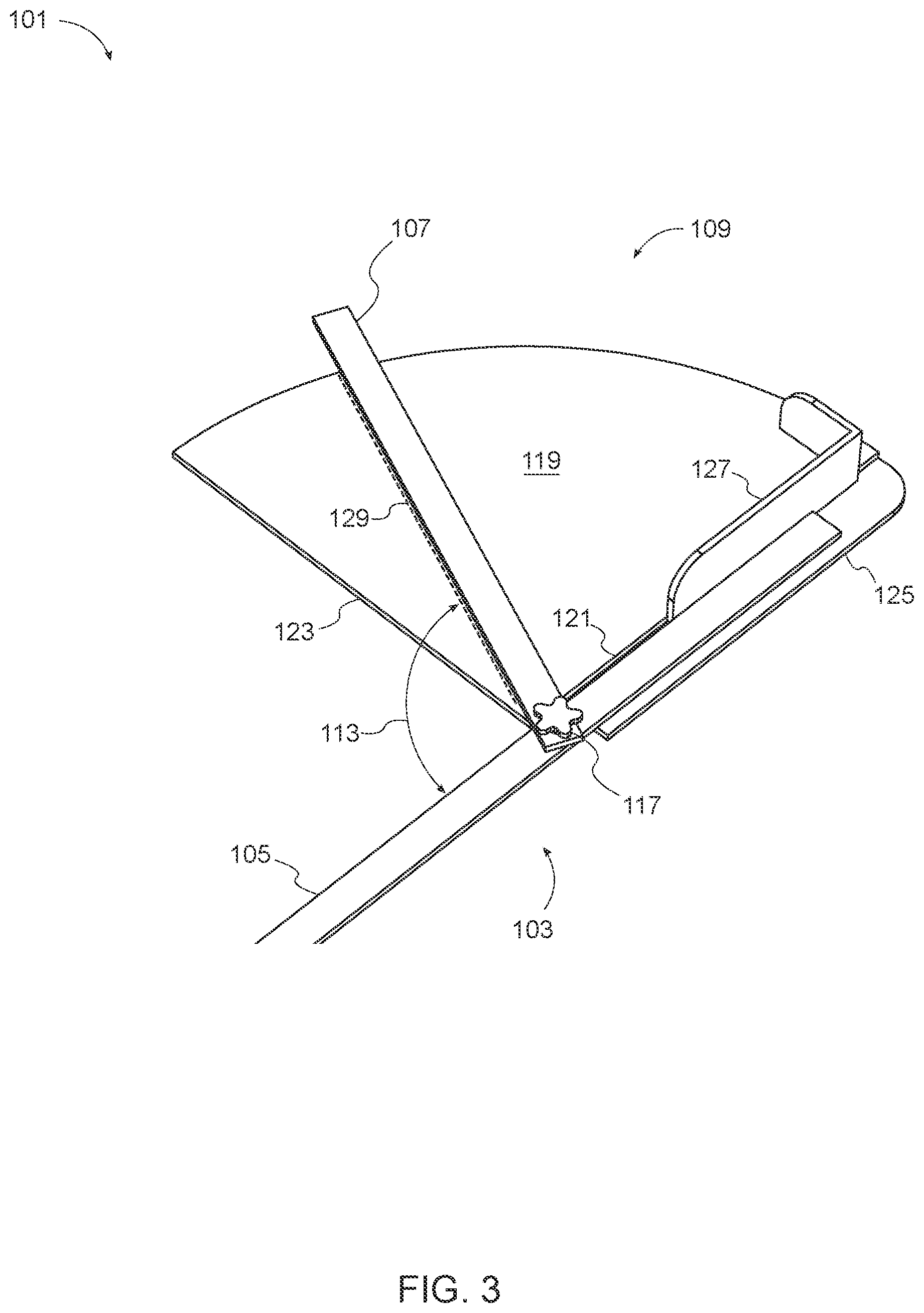Patent US12569977 Figure 3 – Adjustable angle marker system for pipe elbow joints and method of use