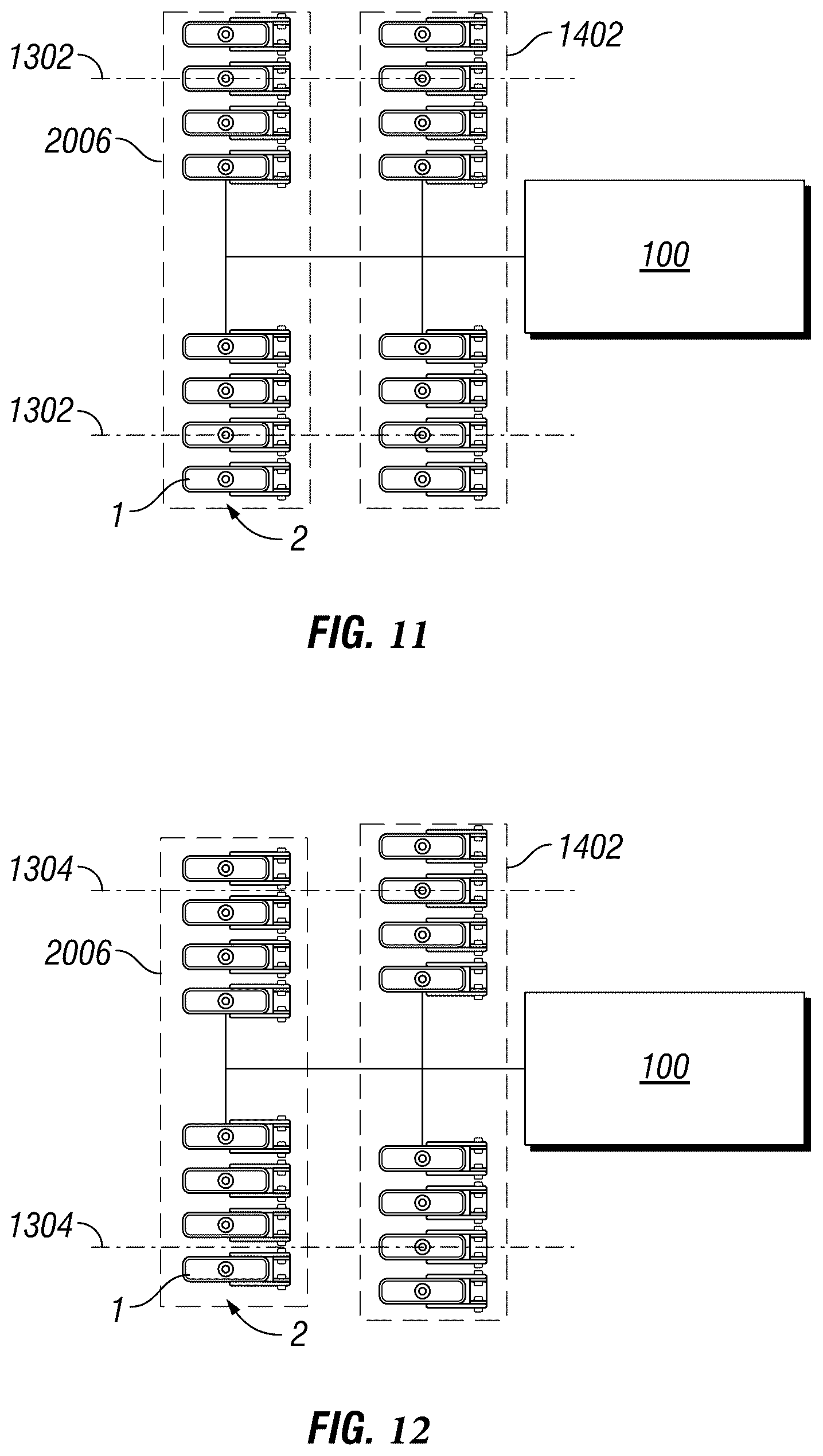 Patent US12569979 Figure 8 – Inspection robot with offset sled mounts for inspecting thick assets