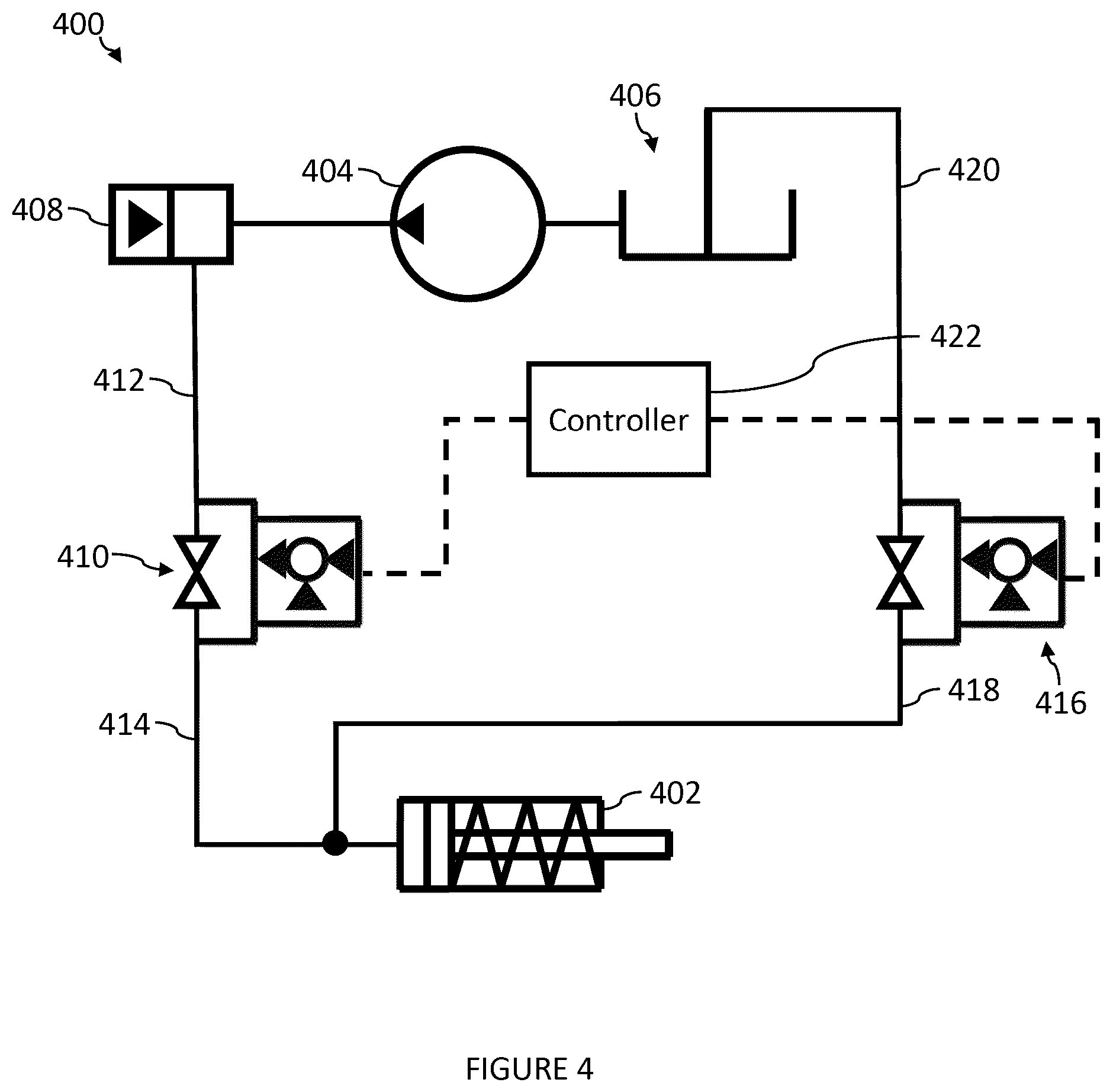Patent US12569982 Figure 4 – Systems, devices, and methods for a hydraulic robotic arm