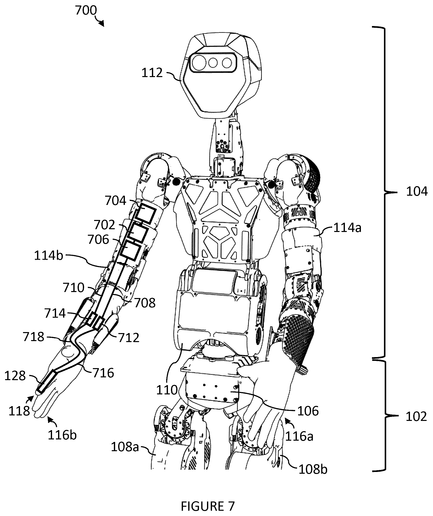 Patent US12569982 Figure 7 – Systems, devices, and methods for a hydraulic robotic arm