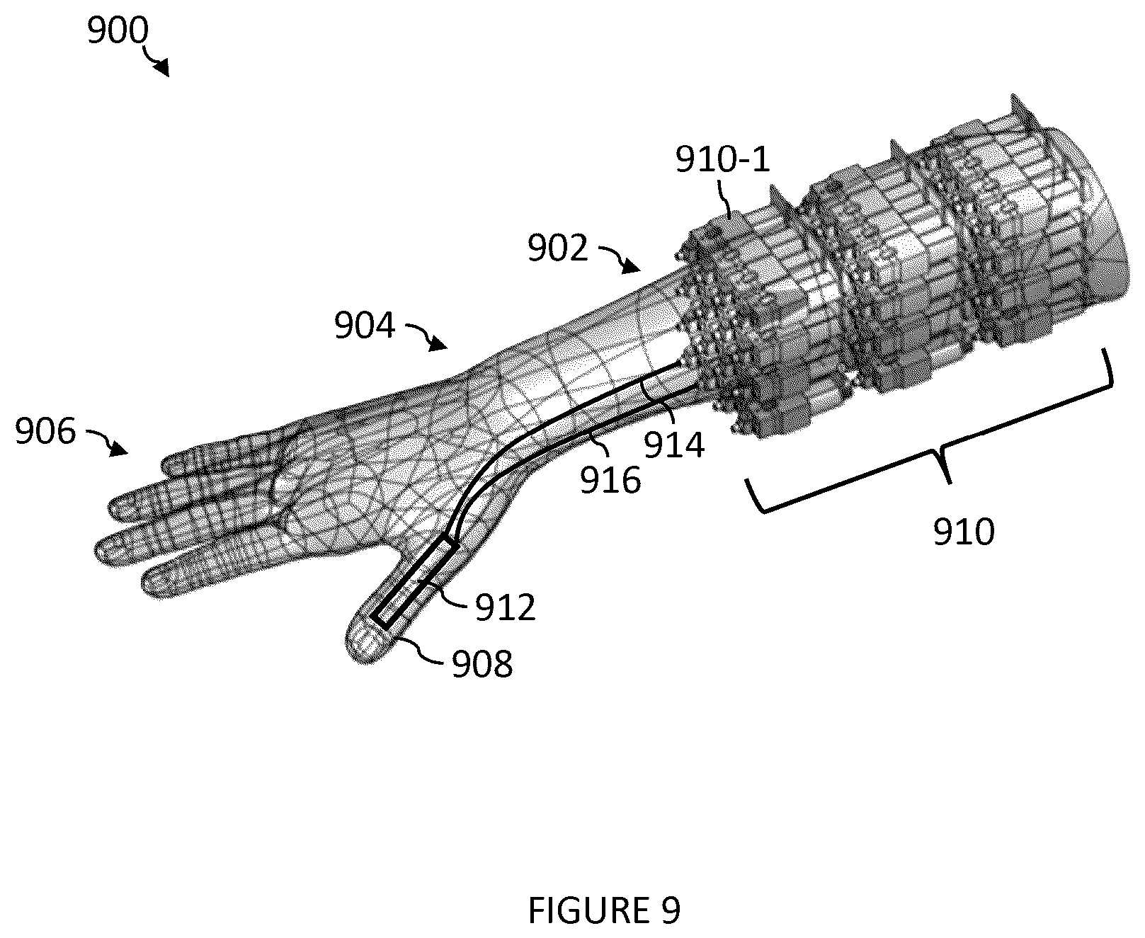 Patent US12569982 Figure 9 – Systems, devices, and methods for a hydraulic robotic arm
