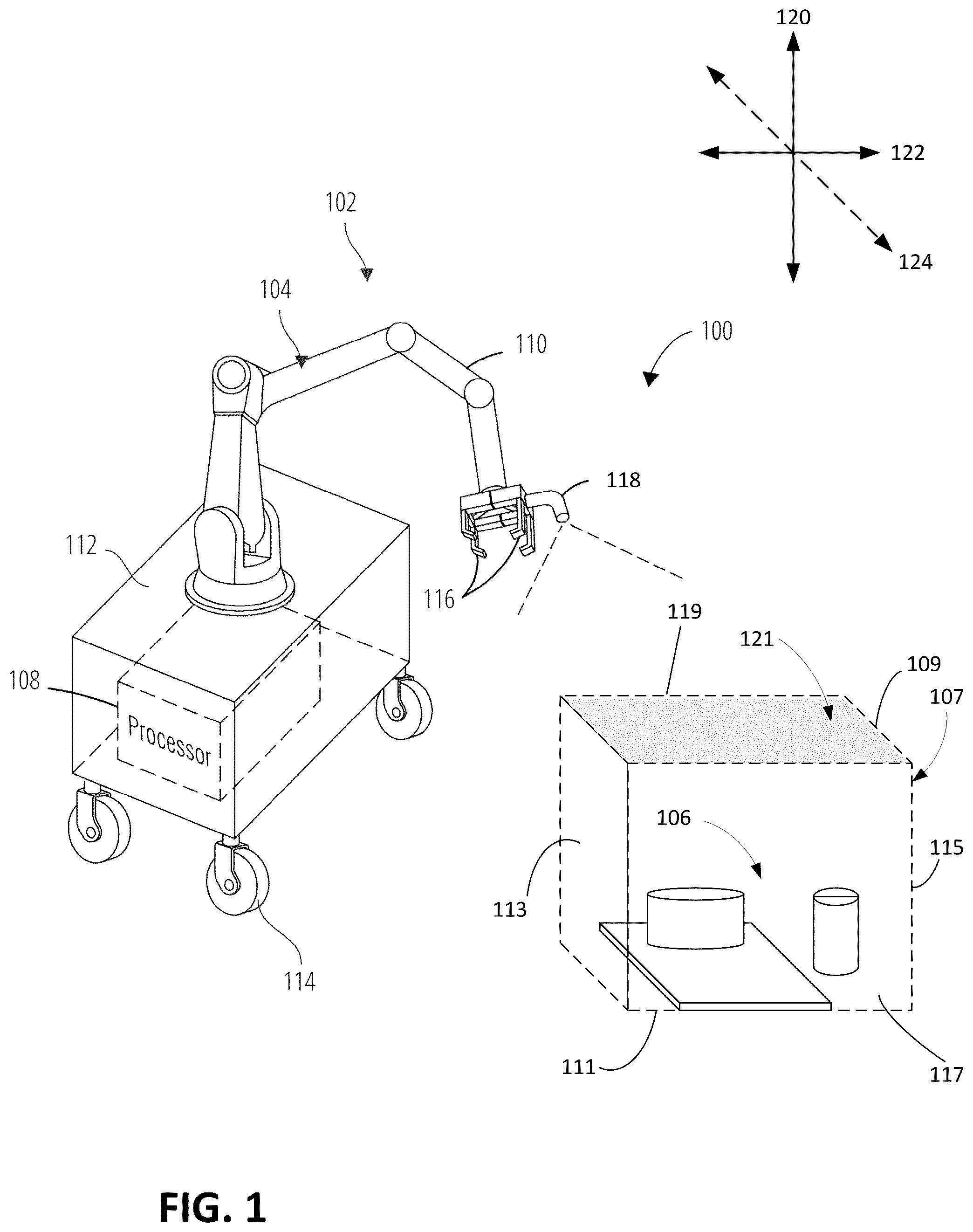 Patent US12569985 Figure 1 – Runtime assessment of suction grasp feasibility